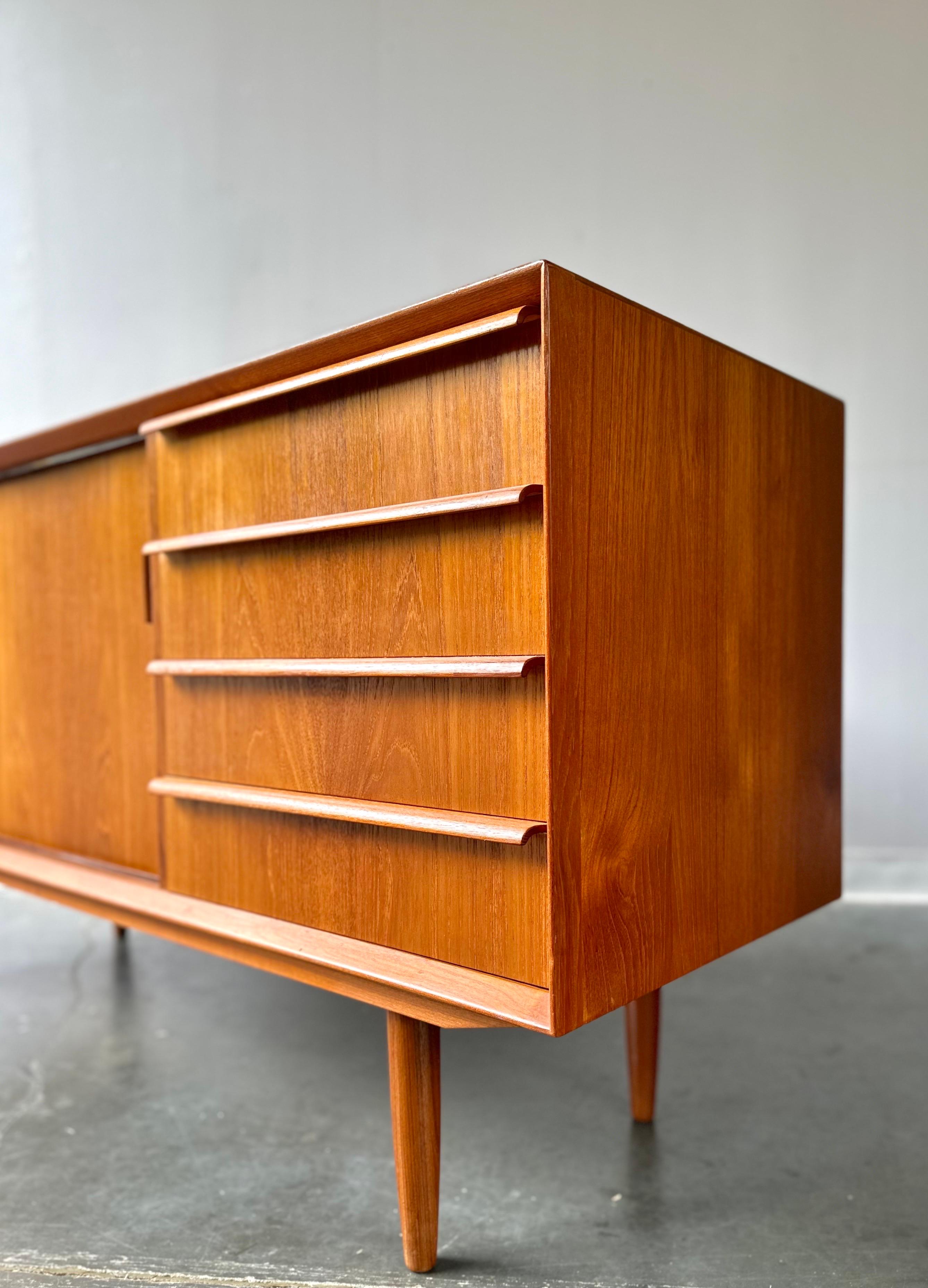 Danish MCM teak credenza sideboard by Falster Denmark circa 1970 1
