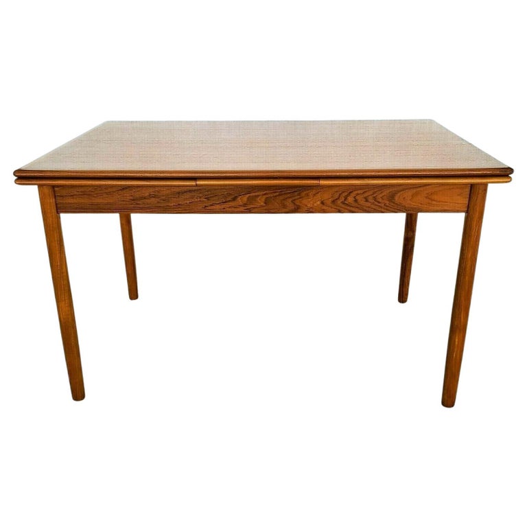 Danish MCM Teak Extendable Dining Table Denmark For Sale at 1stDibs