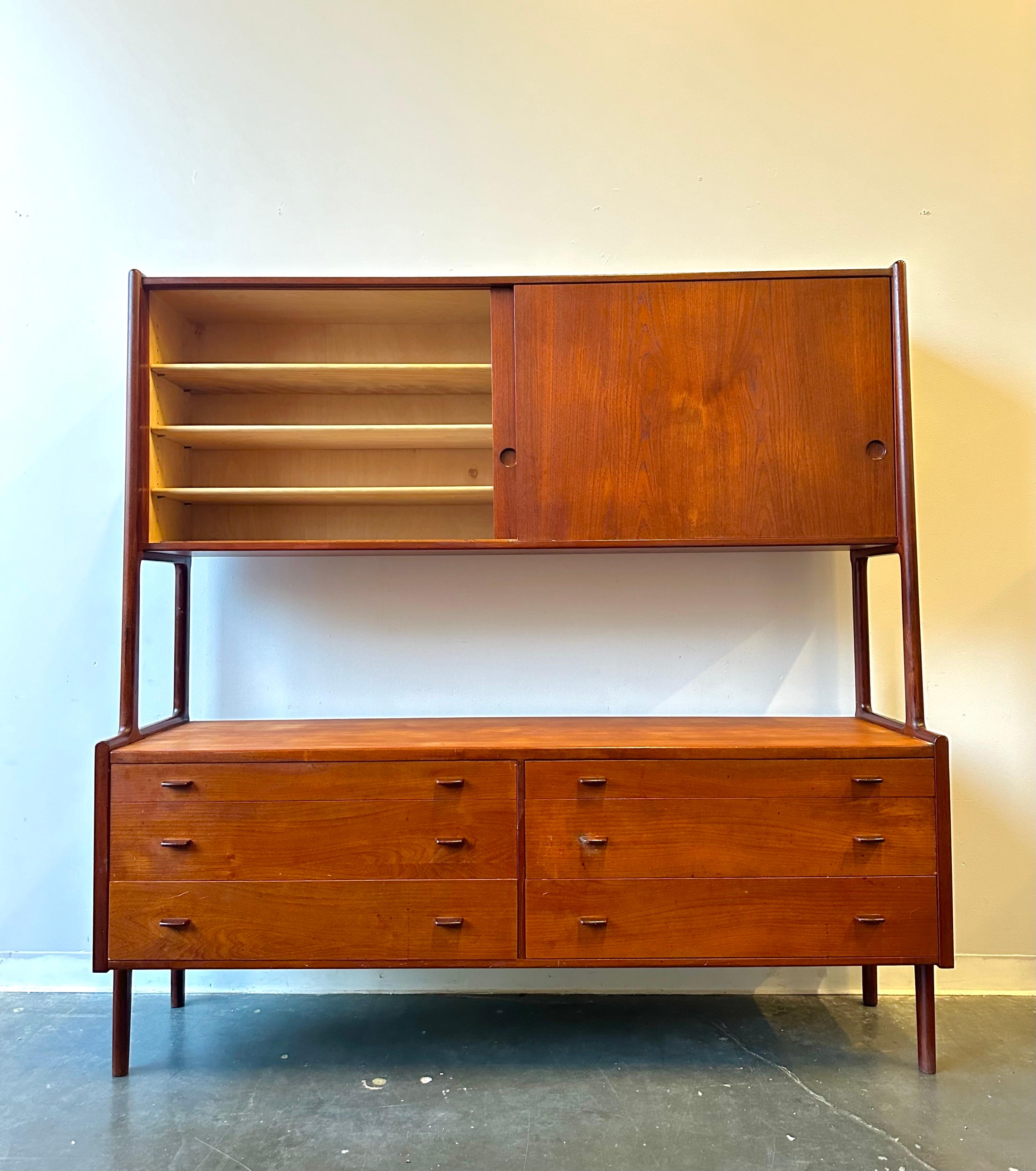 Woodwork Danish MCM Teak Hans Wegner for Ry Mobler Floating Hutch