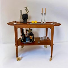 Danish MCM Tray Top Drinks Trolley By Edvard Kindt-Larsen For Soborg Mobler