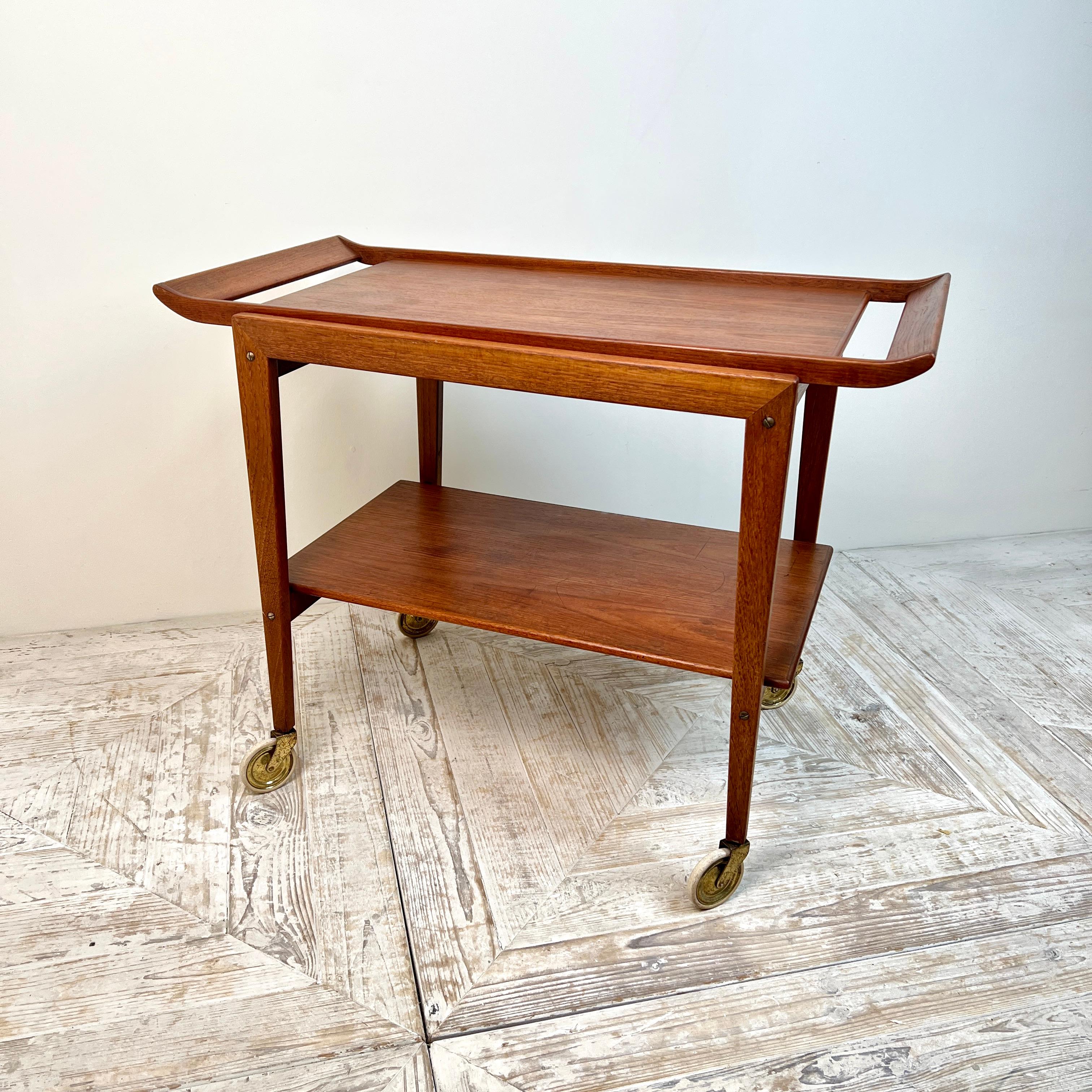 Mid-Century Modern Danish MCM Tray Top Drinks Trolley By Edvard Kindt-Larsen For Soborg Mobler For Sale
