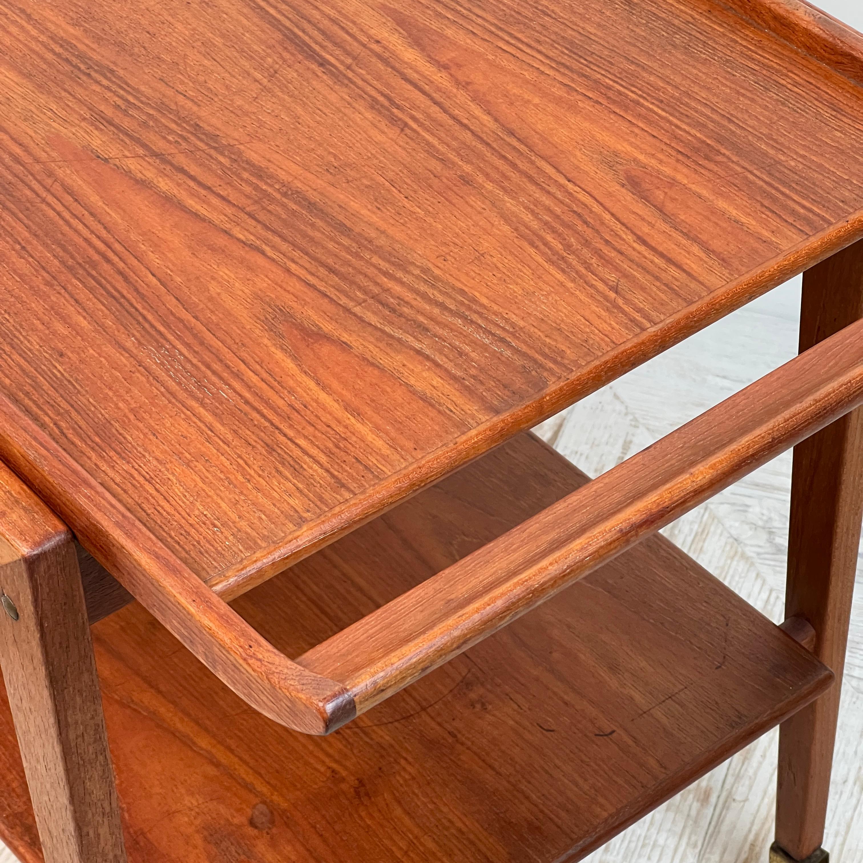 Danish MCM Tray Top Drinks Trolley By Edvard Kindt-Larsen For Soborg Mobler For Sale 2