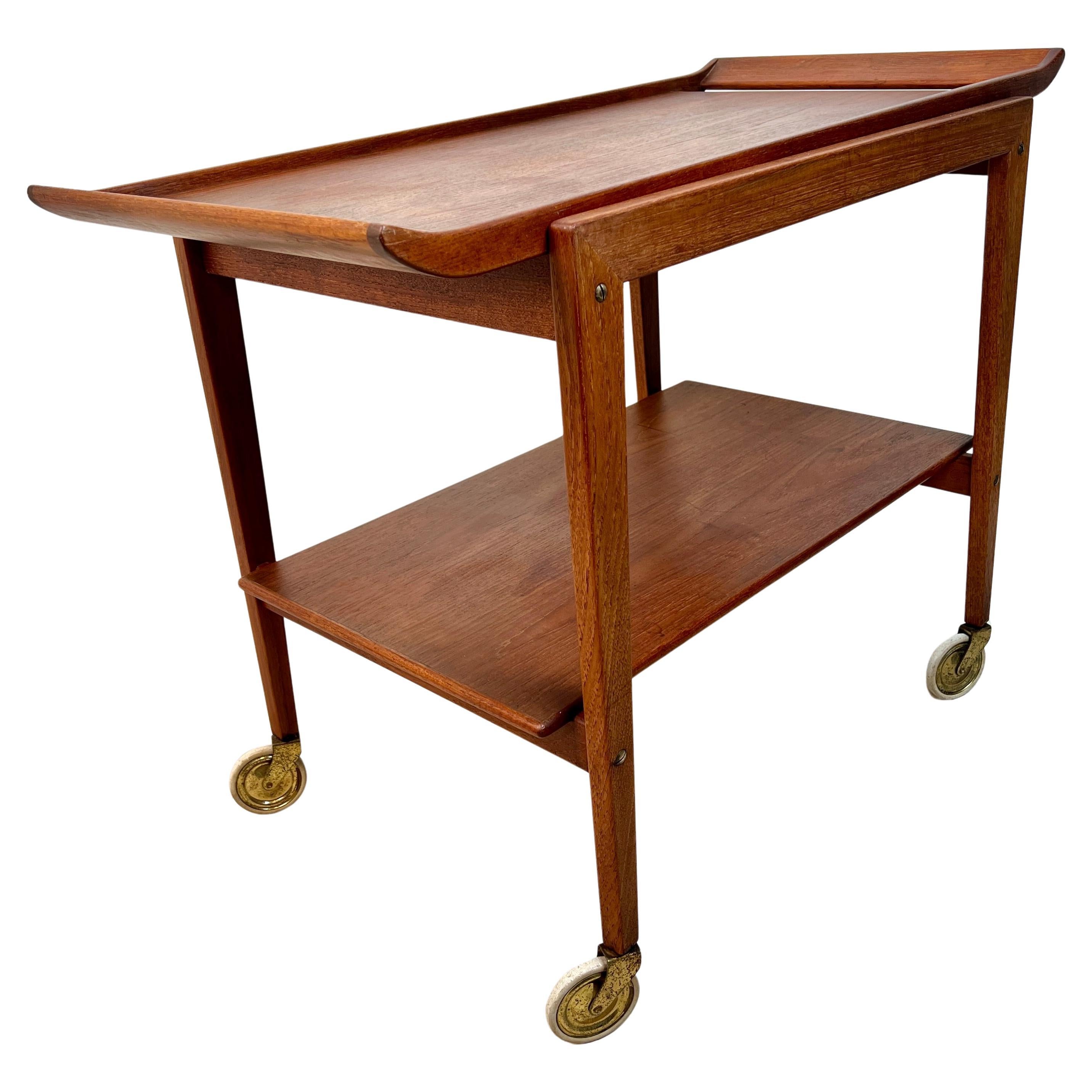 Danish MCM Tray Top Drinks Trolley By Edvard Kindt-Larsen For Soborg Mobler For Sale