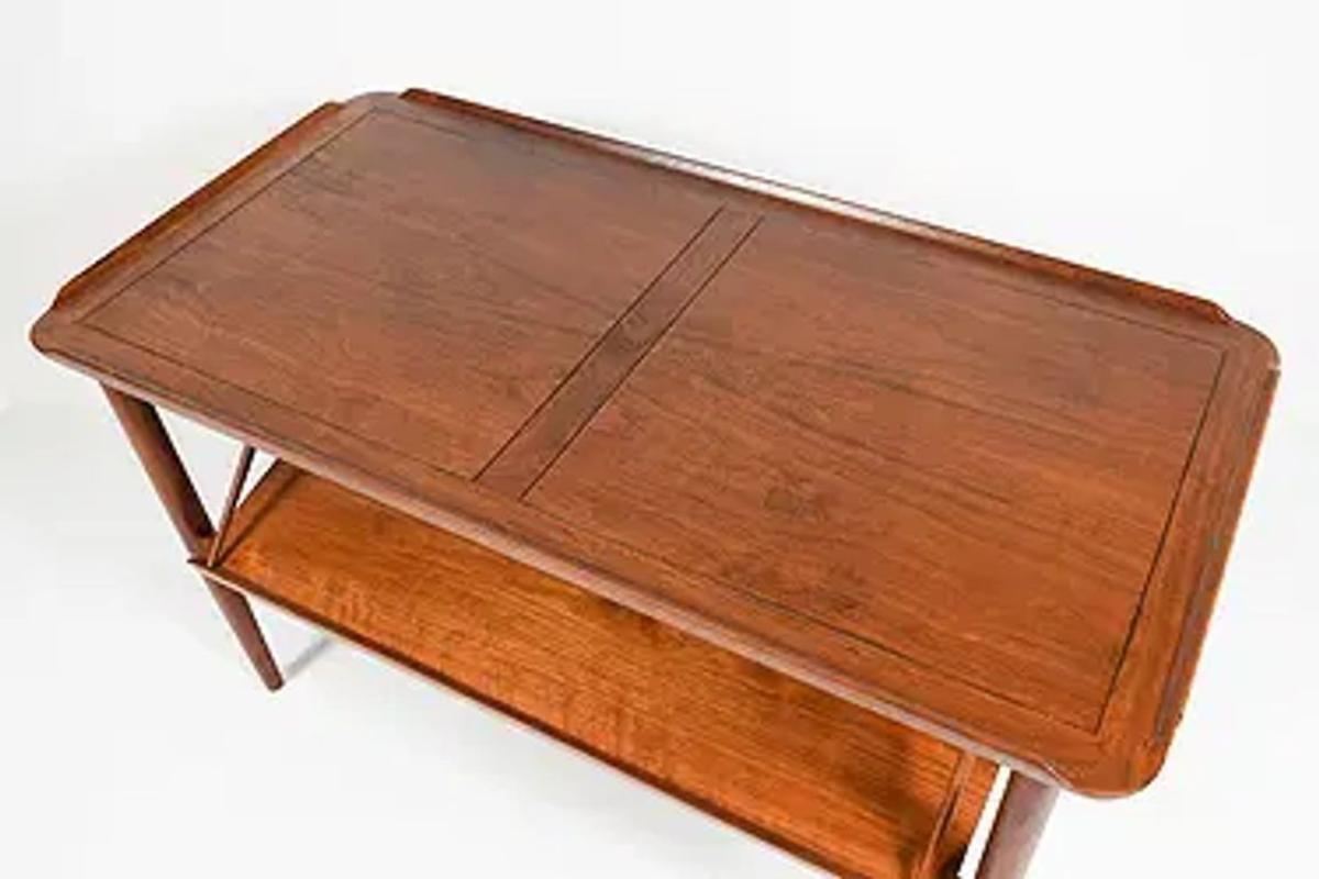 Danish MCM Walnut Library Table For Sale 1
