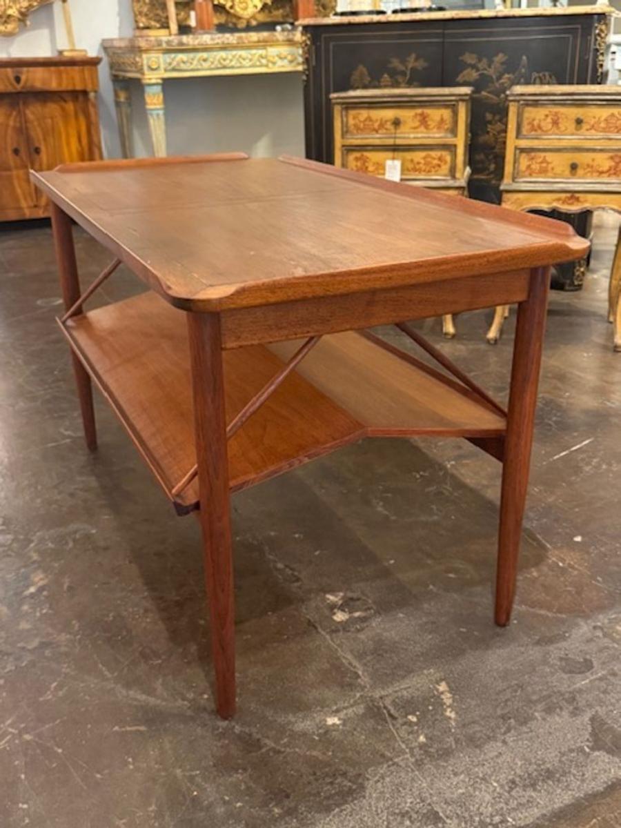Danish MCM Walnut Library Table For Sale 4