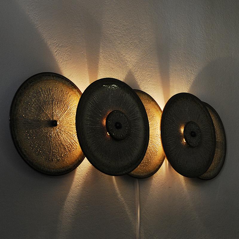 Danish Medium Wall Lamp Sculpture by Backhausen Brandborg, Søholm Keramik, 1960s In Good Condition In Stockholm, SE