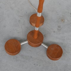 Danish Metal and Wood Mid-Century FLoor Lamp