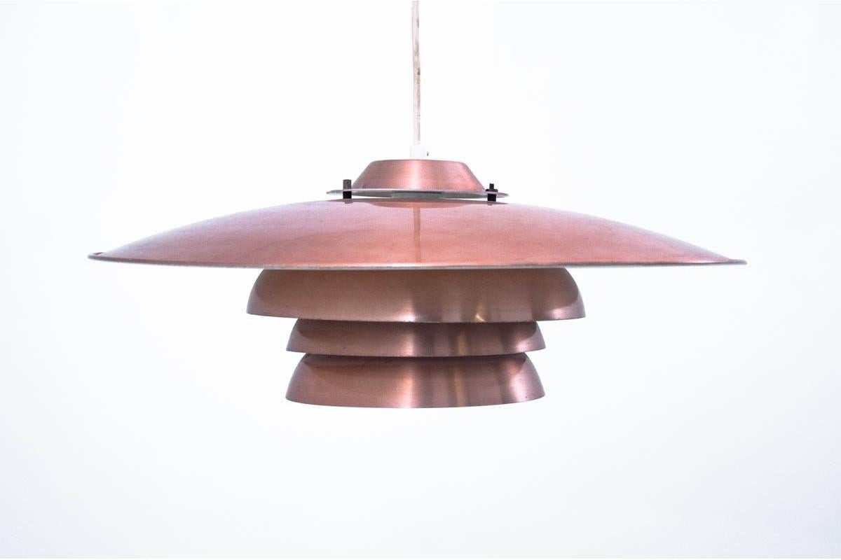 Scandinavian Modern Danish Metal Brass Ceiling Lamp, 1970s
