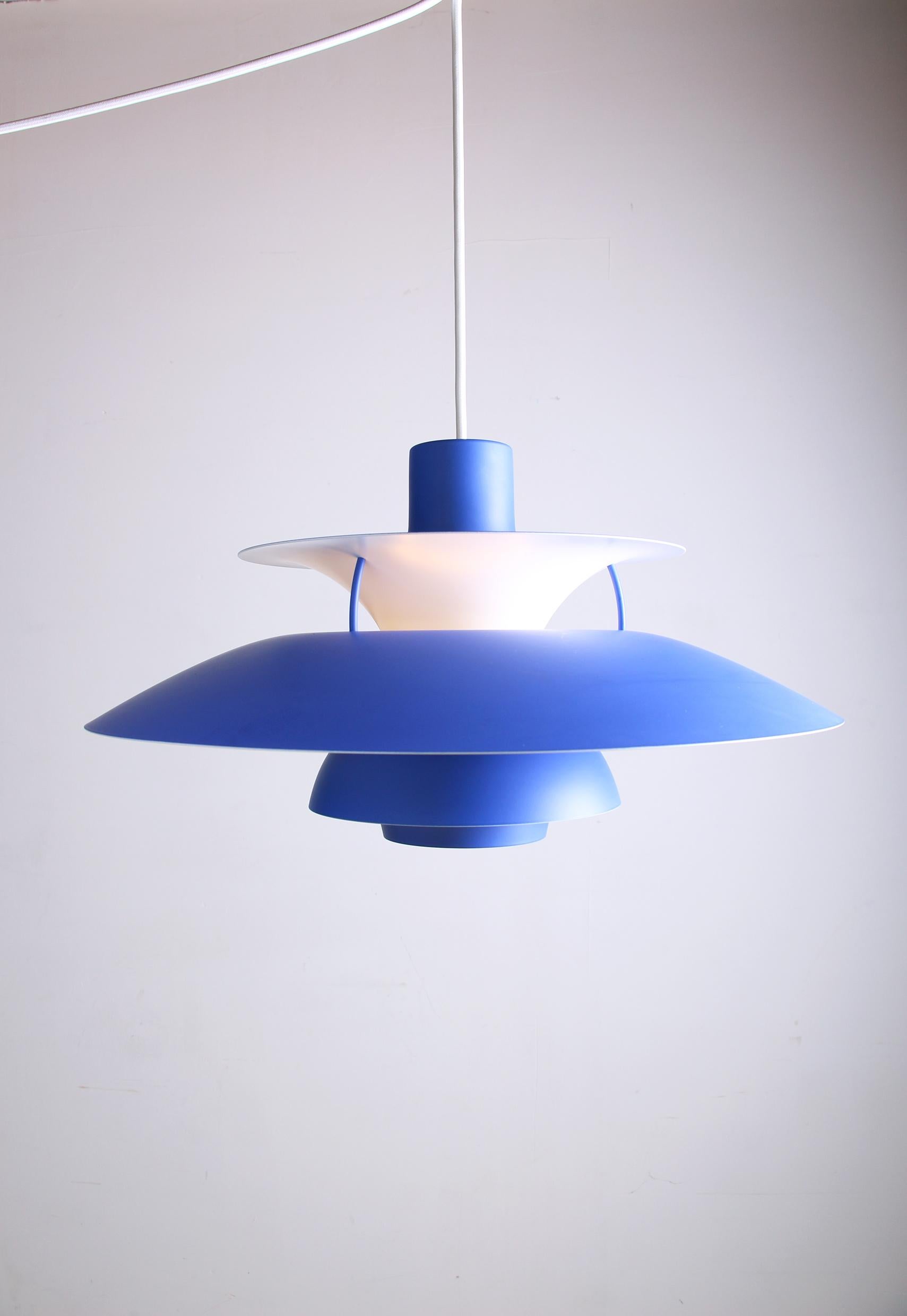 Contemporary Danish metal pendant light, model PH 5 by Poul Henningsen for Louis Poulsen.