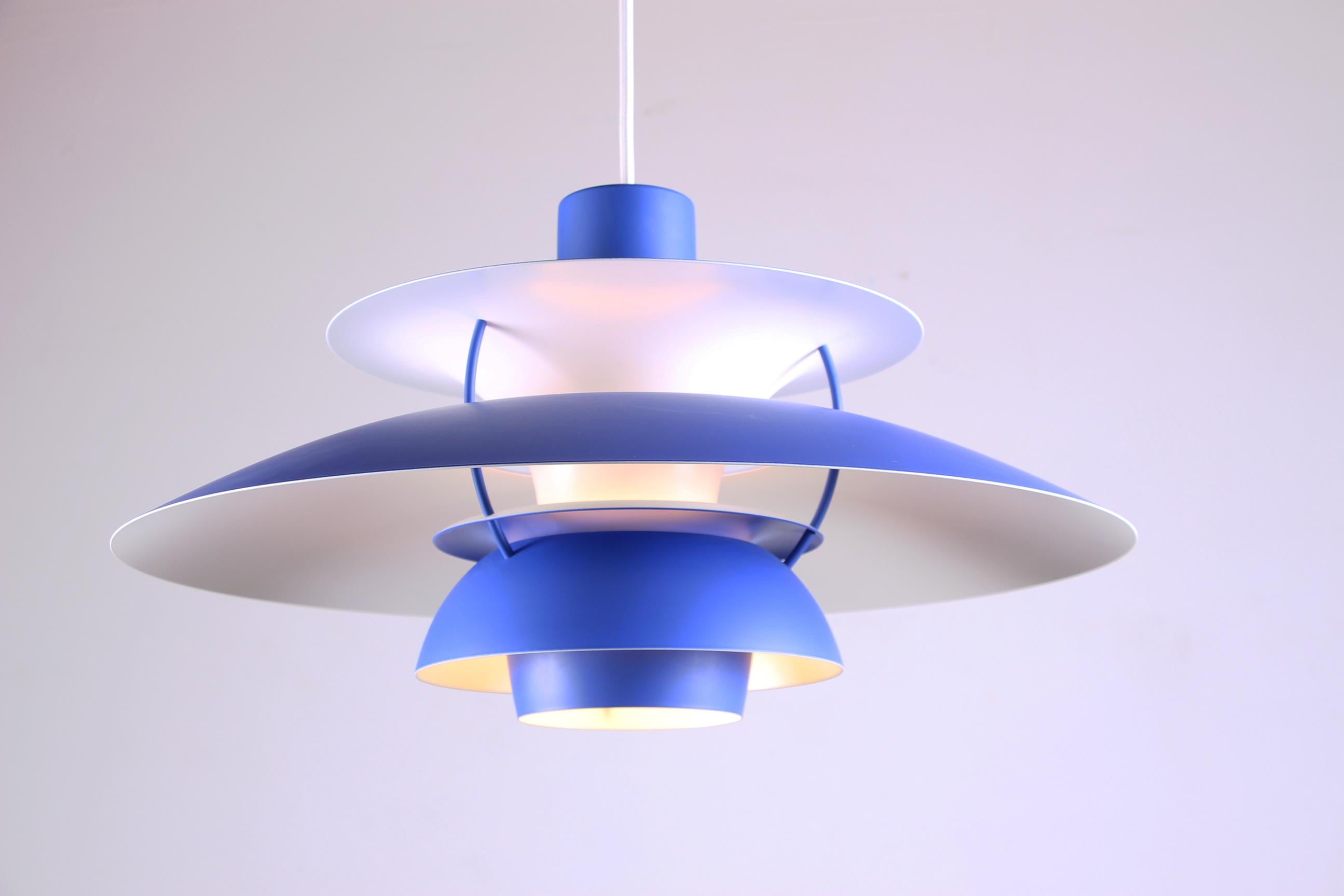 Danish metal pendant light, model PH 5 by Poul Henningsen for Louis Poulsen. 1