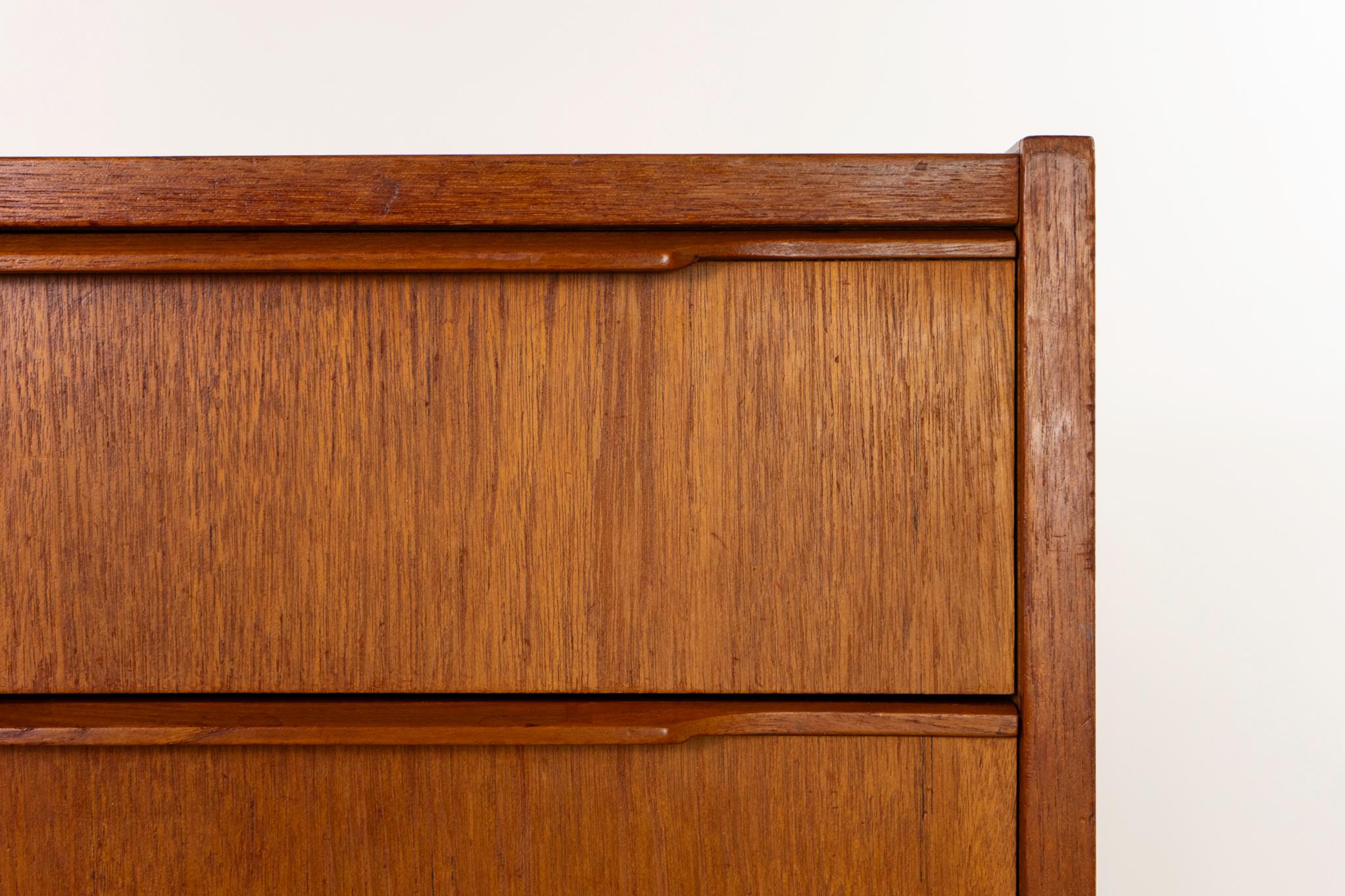 Danish Mid-Century Modern Highboy Dresser In Good Condition In VANCOUVER, CA