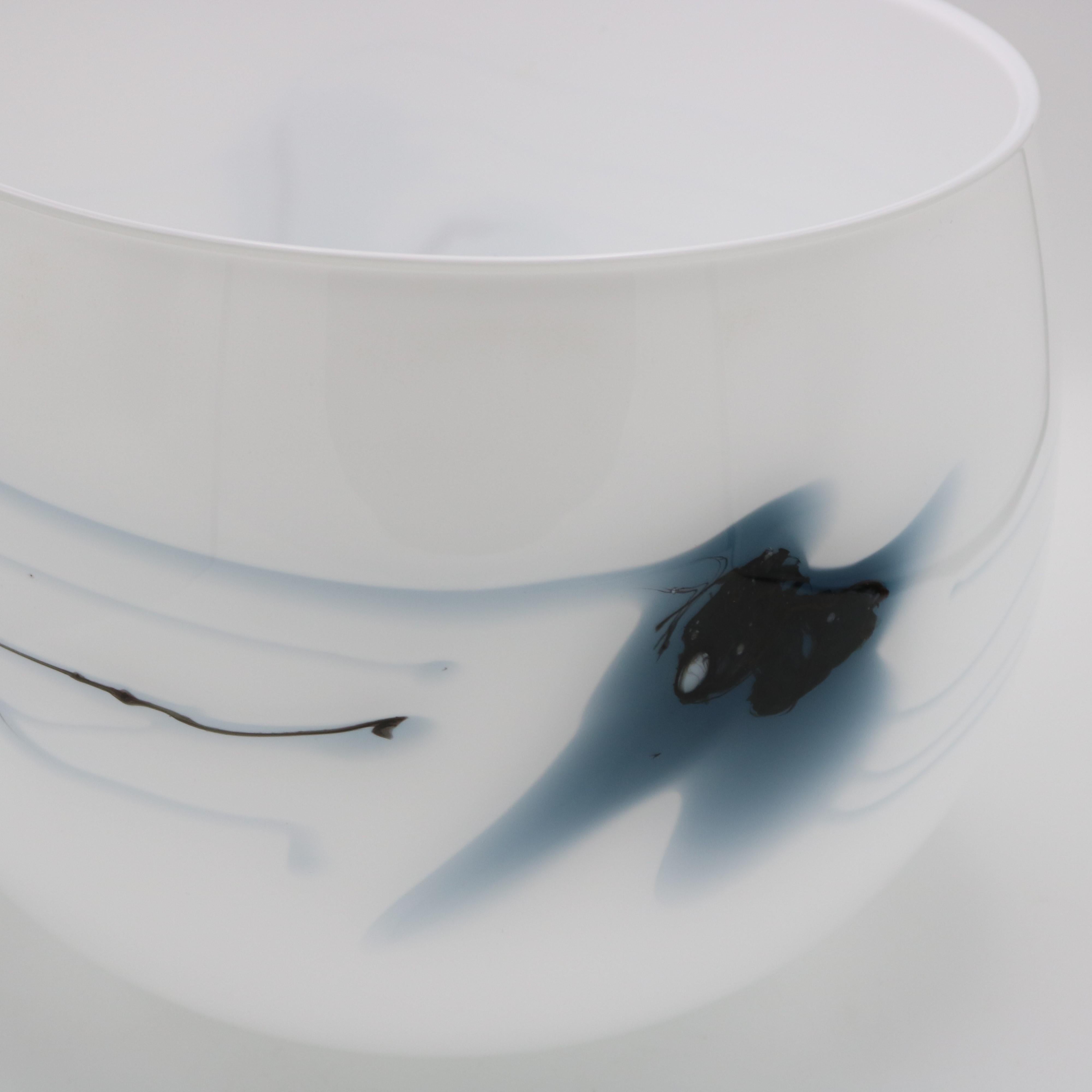 Danish Michael Bang Holmegaard Glass Cache Pot Denmark 1970 For Sale 1