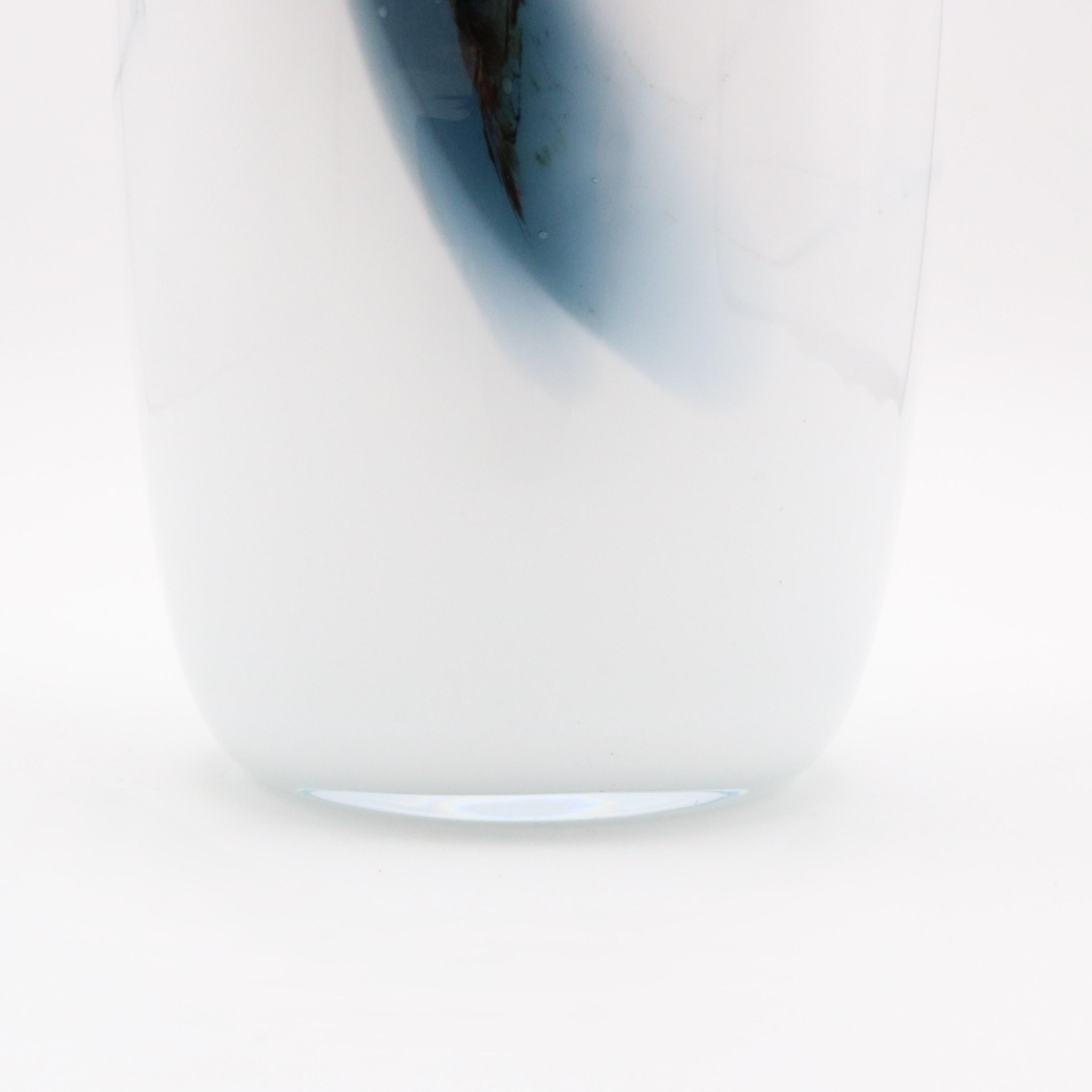 XX secolo Vaso di vetro danese Michael Bang Holmegaard Danimarca 1970 in vendita