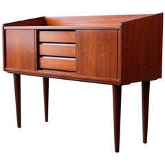 Danish 'Micro' Credenza or Entry Chest in Teak, Midcentury