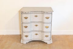 Danish Mid-18th Century Three-Drawer Painted Wood Commode with Serpentine Front