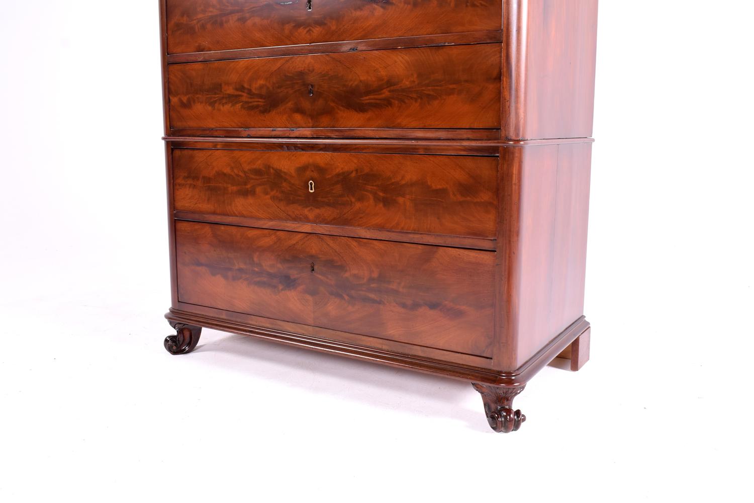 Danish Mid-19th Century Biedermeier Commode Tall Chest of Drawers 5