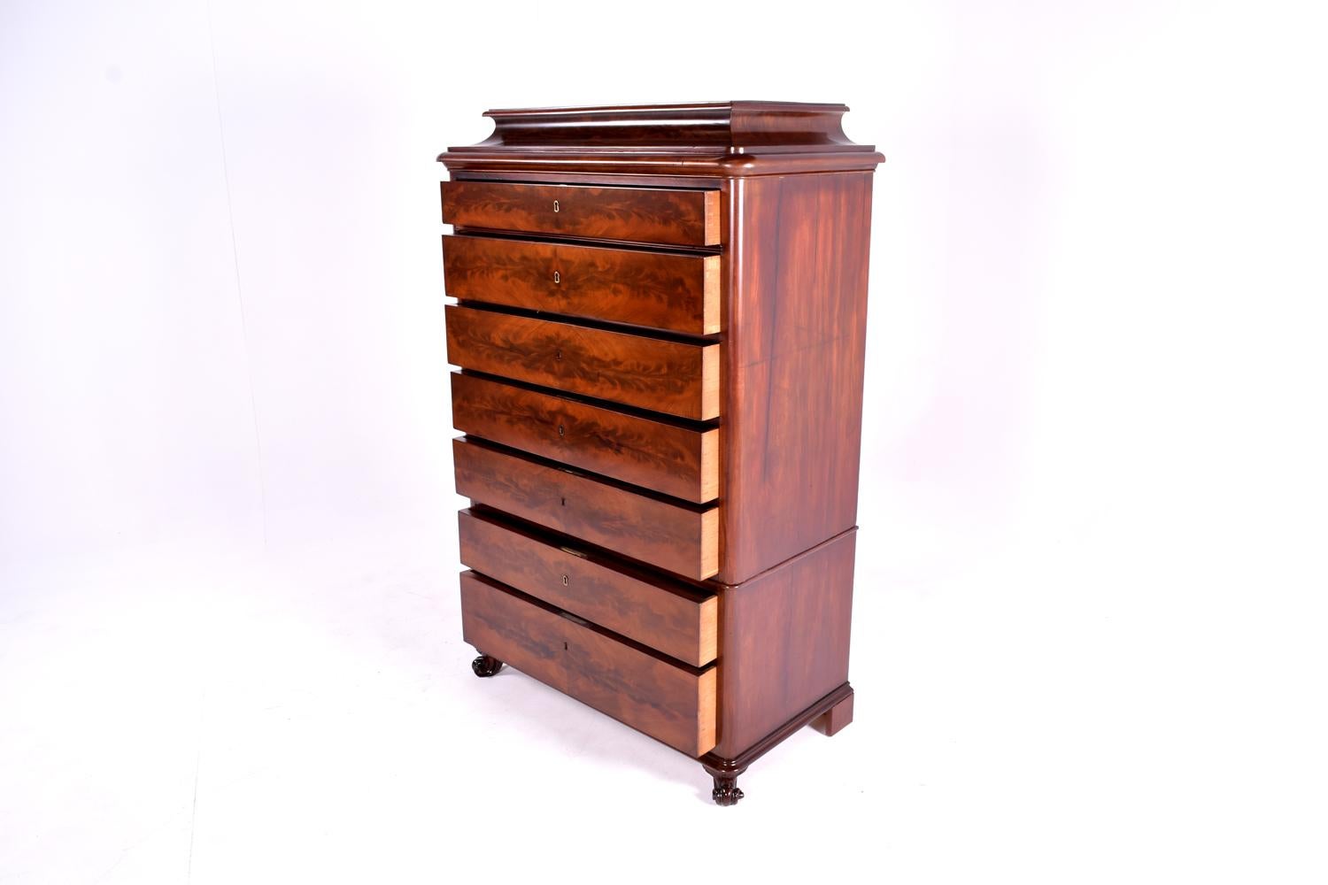 Danish Mid-19th Century Biedermeier Commode Tall Chest of Drawers 7