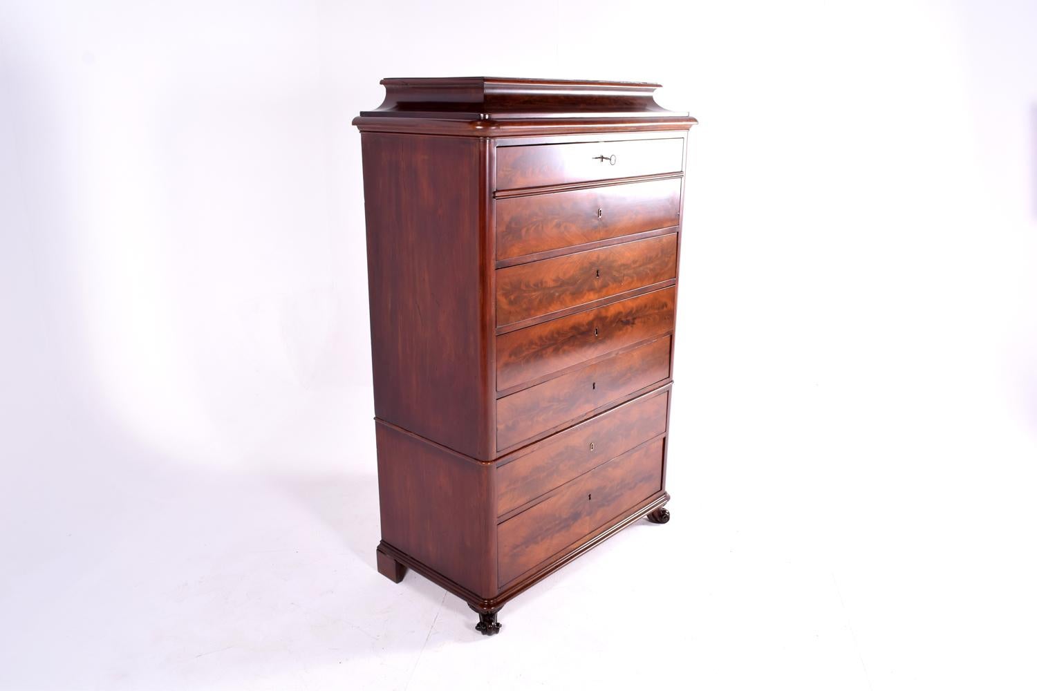 Danish Mid-19th Century Biedermeier Commode Tall Chest of Drawers 9