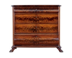 Danish mid 19th century flame mahogany chest of drawers