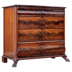 Danish mid 19th century flame mahogany chest of drawers