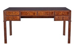 Danish mid 20th century burr walnut desk