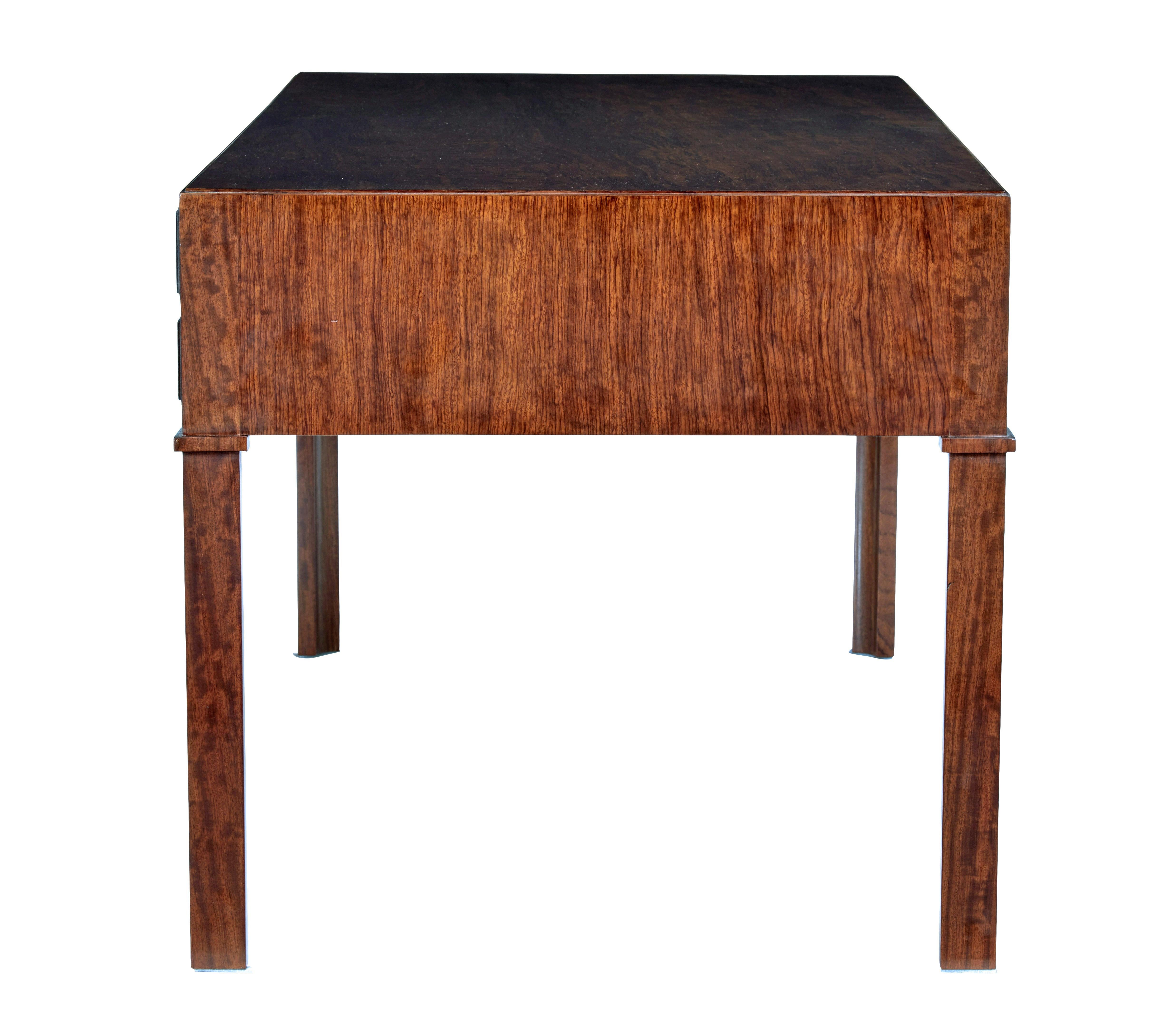 20th Century Danish mid 20th century burr walnut desk For Sale