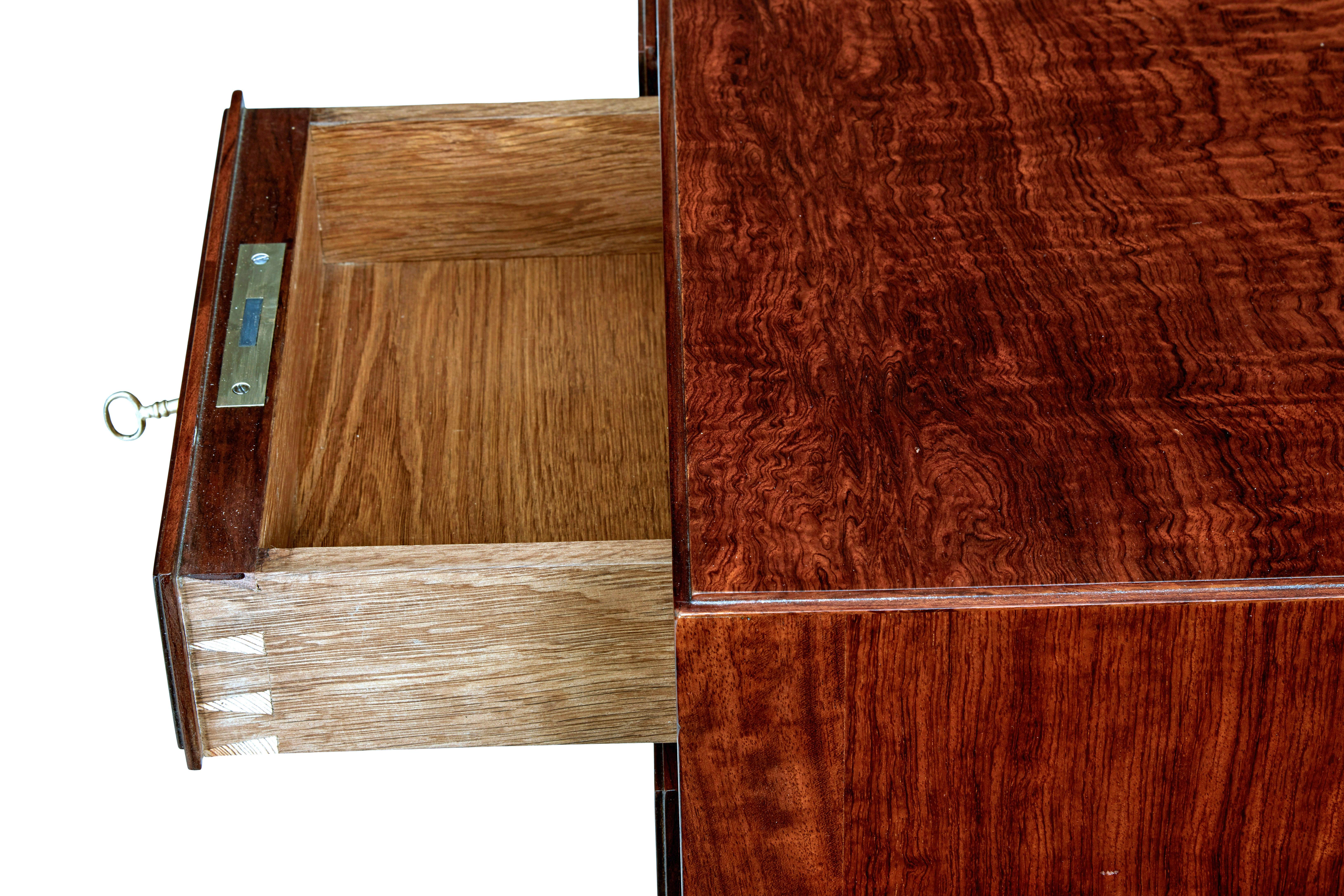 Danish mid 20th century burr walnut desk For Sale 2