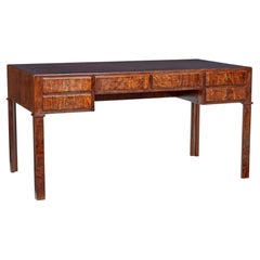 Vintage Danish mid 20th century burr walnut desk