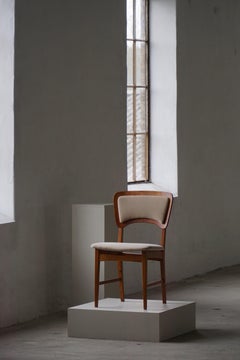 Juego de 6 sillas de comedor danesas de mediados del siglo XX en roble, teca y mohair, años 60