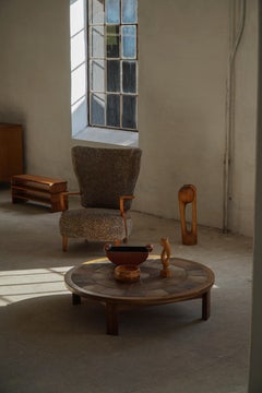 Danish Mid-20th Century, Tue Poulsen Coffee Table, Wood Frame & Ceramic Tile Top