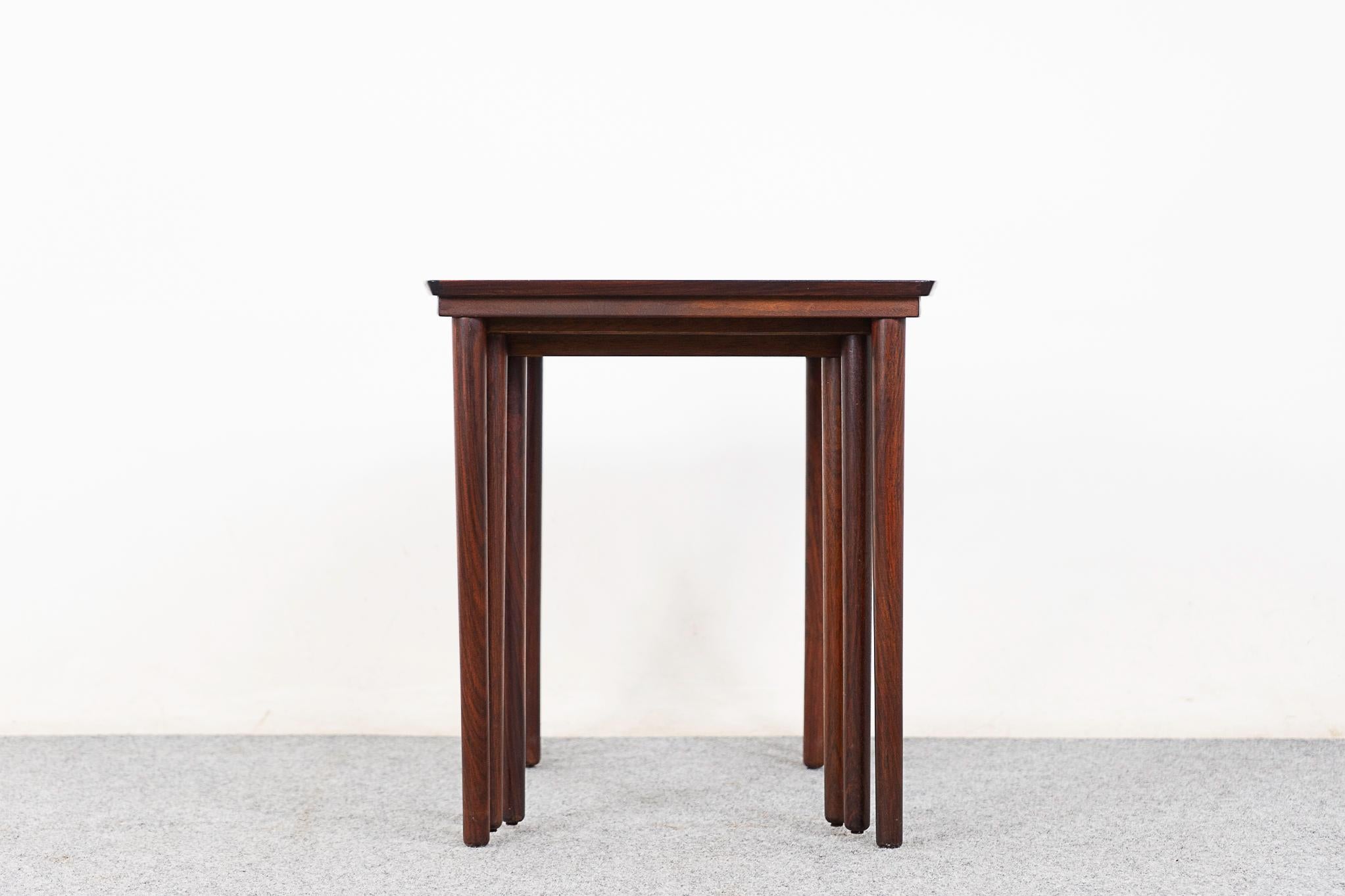 Hardwood Danish Mid-Centruy Modern Rosewood Nesting Tables by Mobelintarsia For Sale