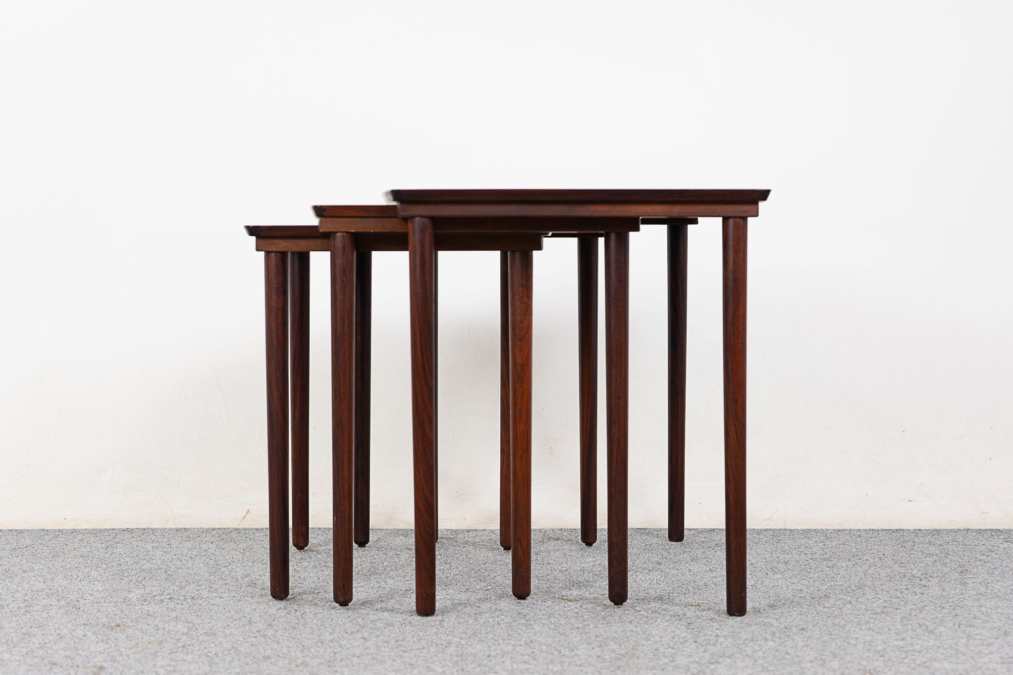 Danish Mid-Centruy Modern Rosewood Nesting Tables by Mobelintarsia For Sale 1