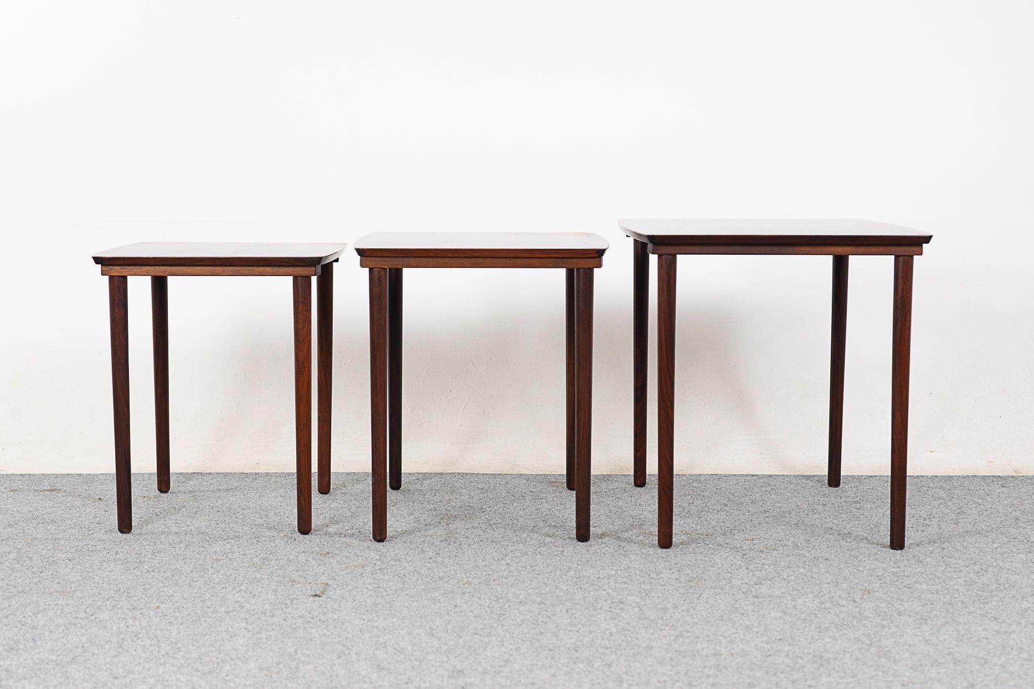 Danish Mid-Centruy Modern Rosewood Nesting Tables by Mobelintarsia For Sale 2
