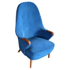 Fauteuil de salon danois des années 1960, style « Mama Bear », avec des touches de teck