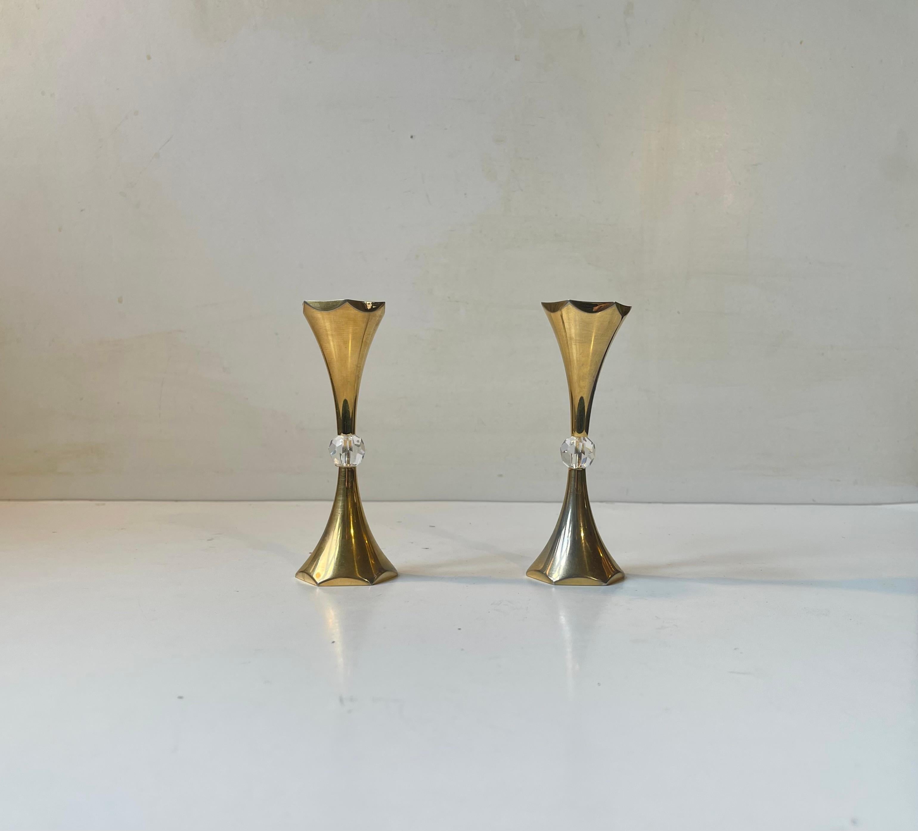 Danish Mid-Century 24 Carat Gold Plated Candlesticks by Hugo Asmussen In Good Condition For Sale In Esbjerg, DK