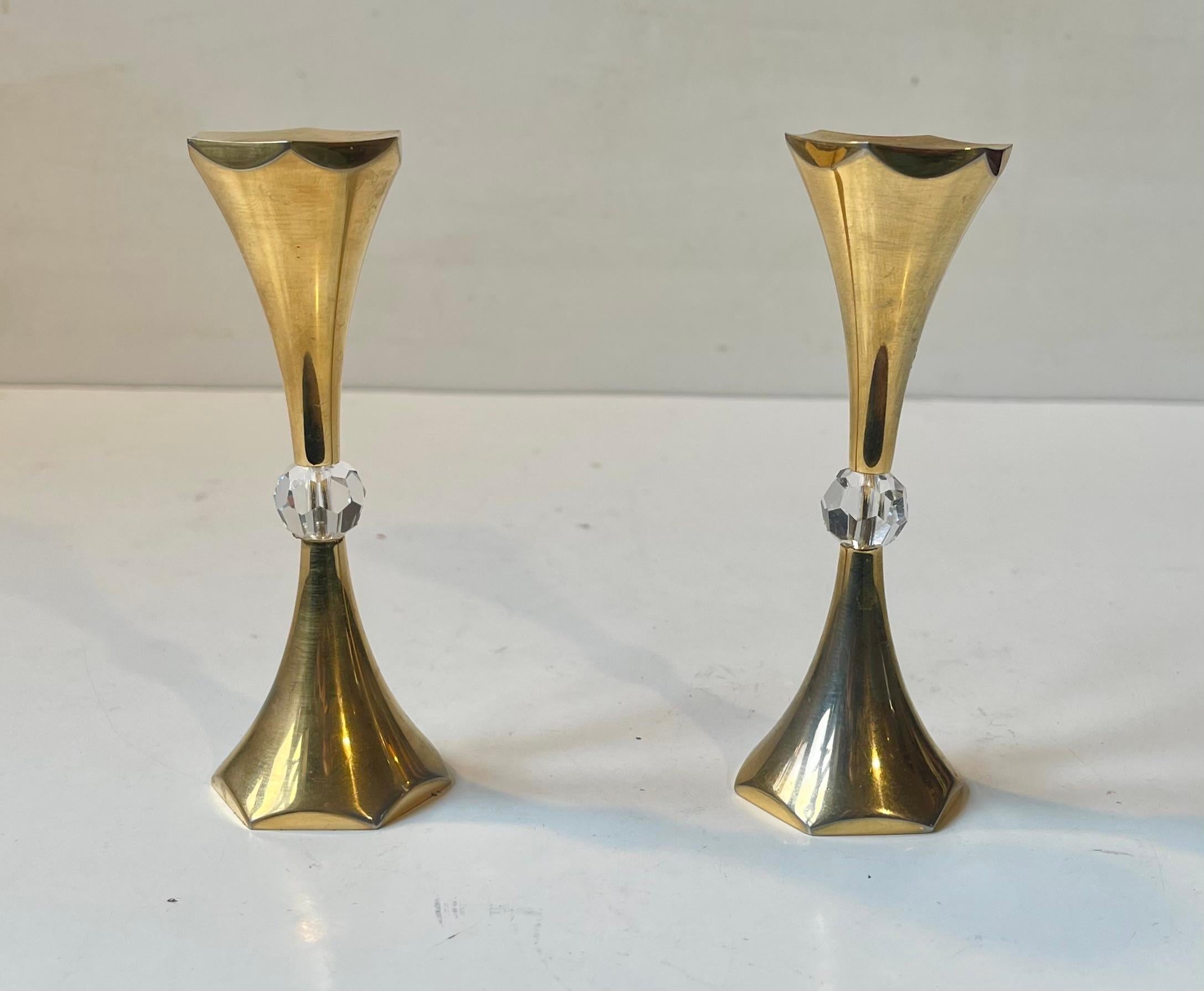 Danish Mid-Century 24 Carat Gold Plated Candlesticks by Hugo Asmussen For Sale 1