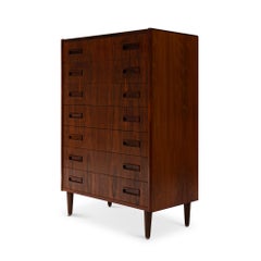 Danish Mid-Century 7 Drawer Rosewood Tallboy Dresser 1960s