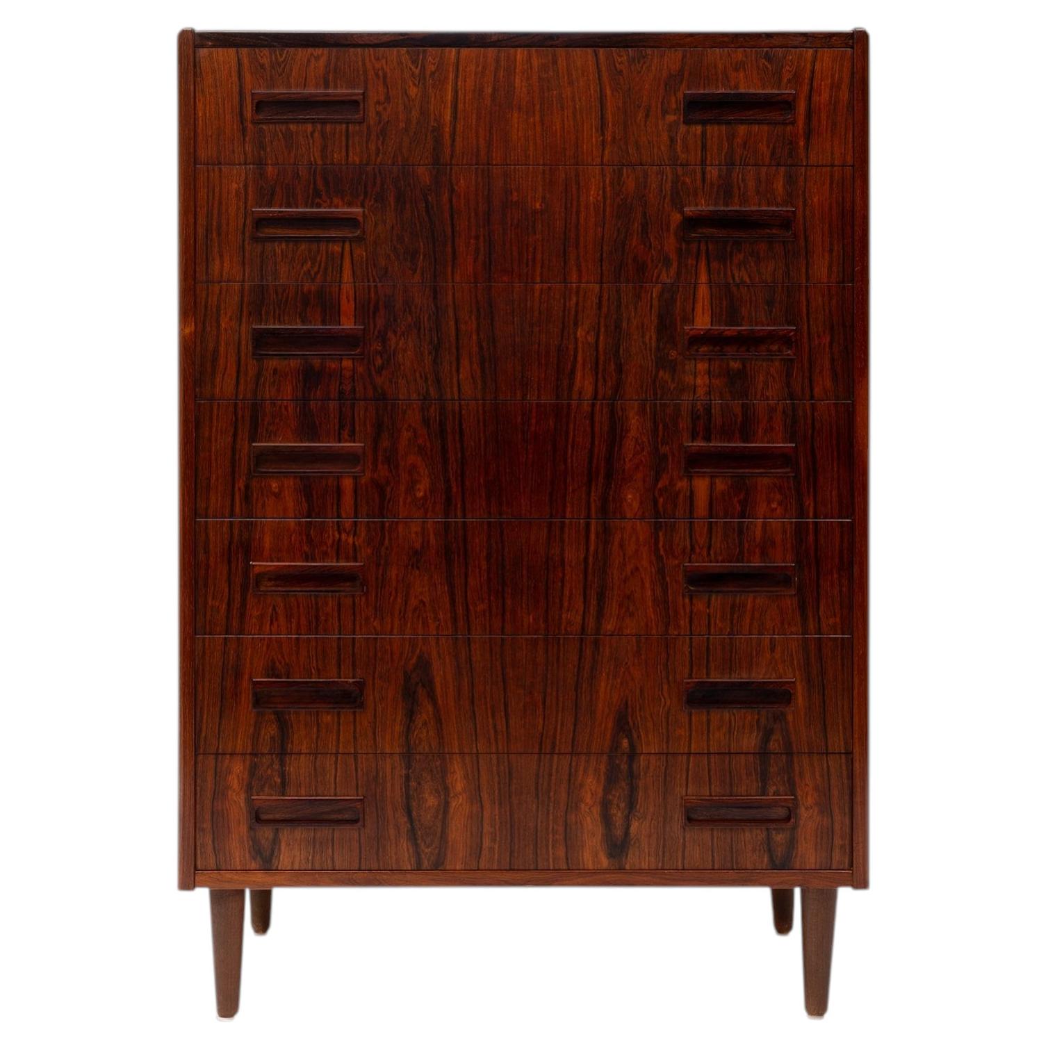 Comò danese Mid-Century a 7 cassetti in palissandro 1960s