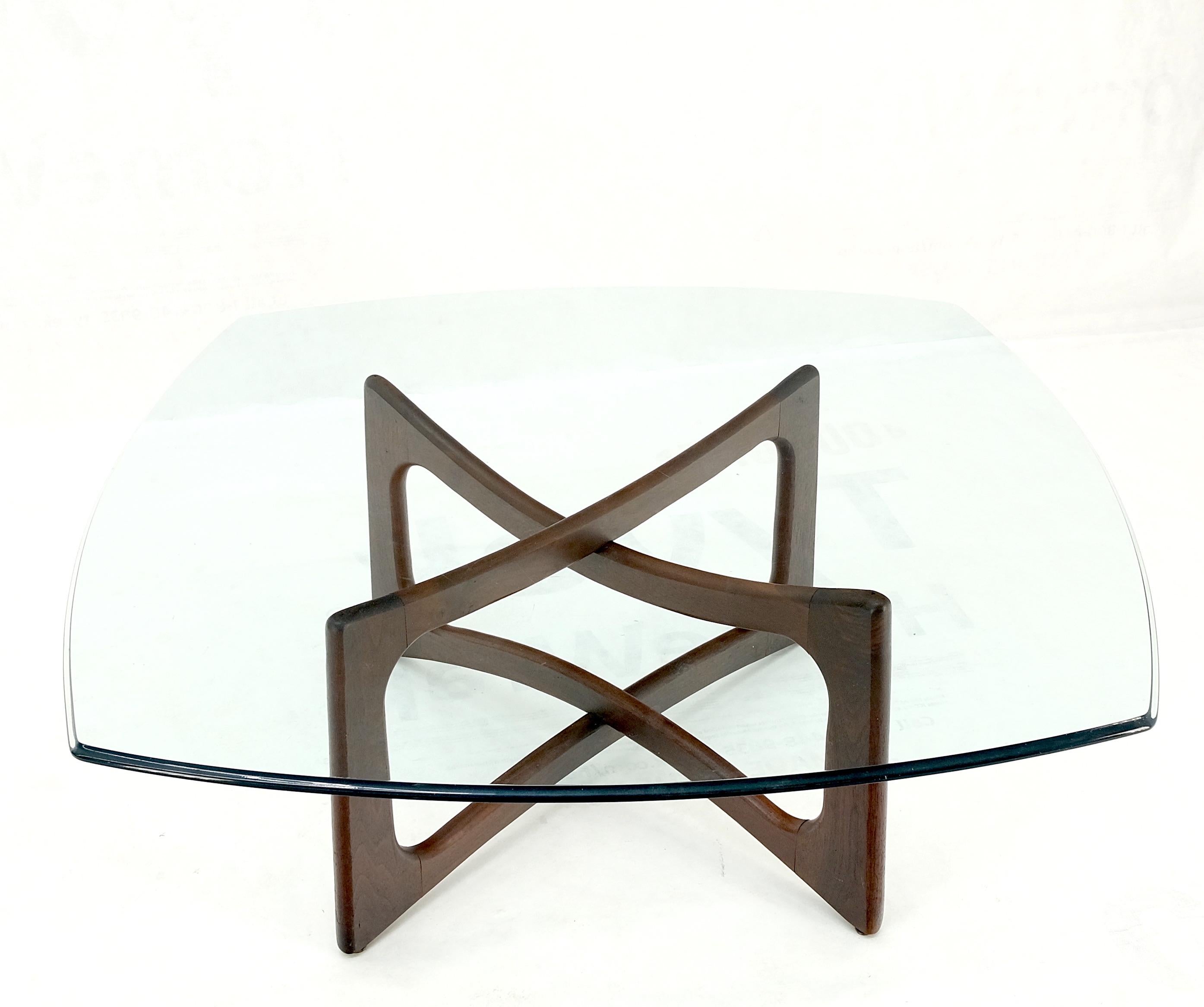 Danish Mid Century Adrian Pearsall Oiled Walnut Rounded Square Coffee Table MINT For Sale 5