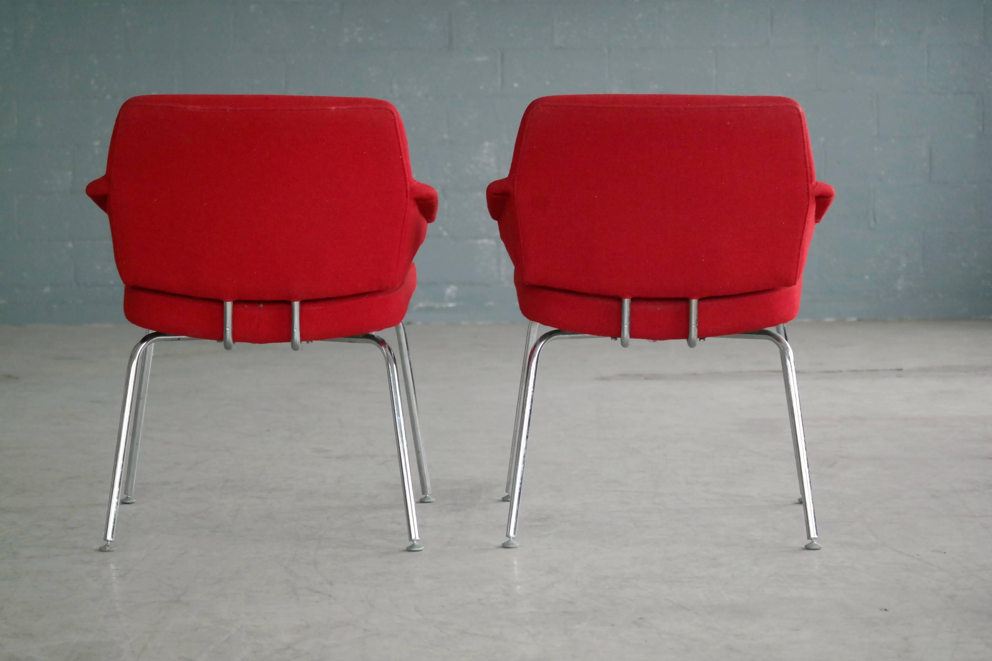 Late 20th Century Danish Midcentury Airport Style Lounge or Side Chairs by Duba Møbelindustri