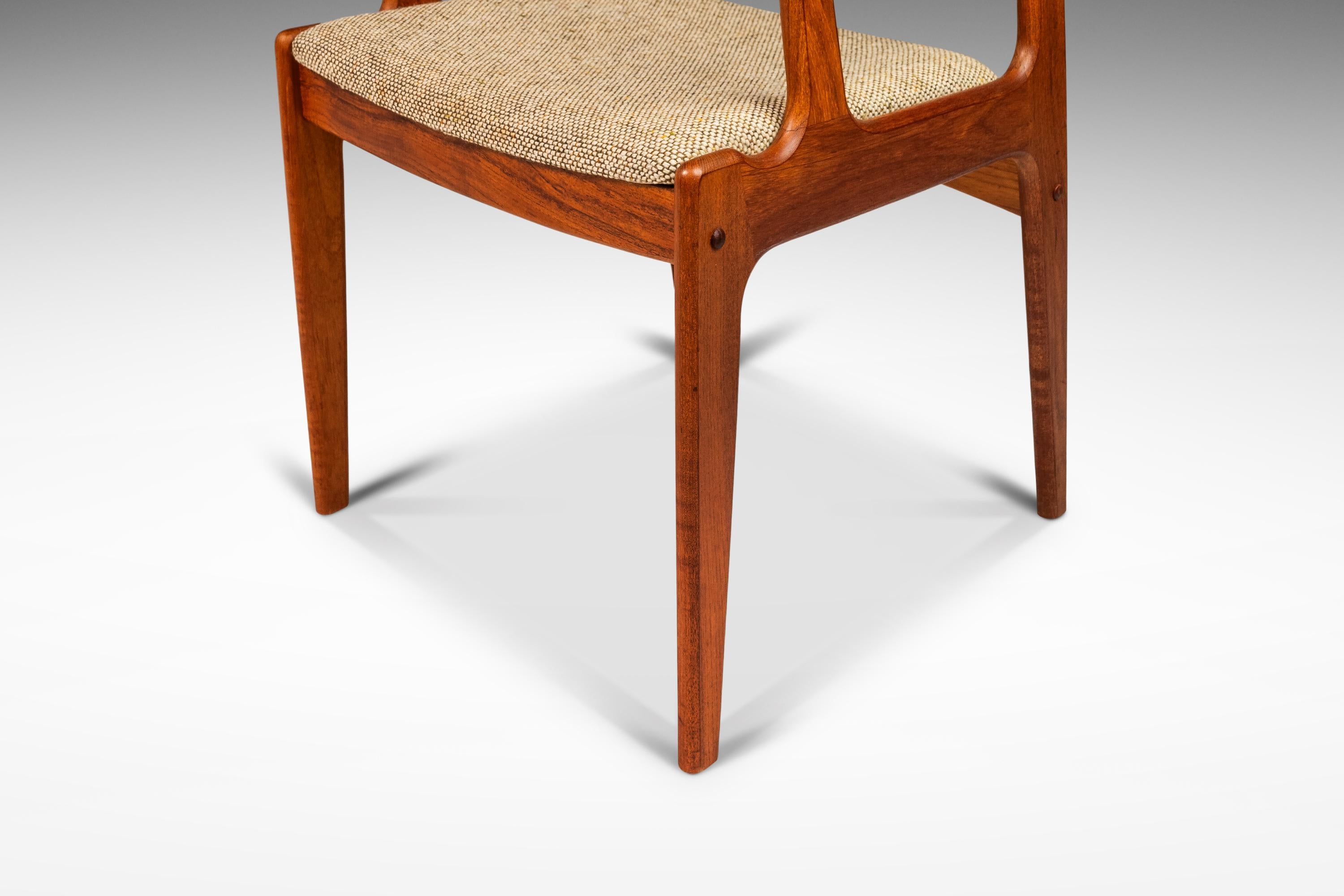 Danish Mid-Century Arm Chair in Solid Teak & Original Fabric by D-Scan, c. 1970s For Sale 5