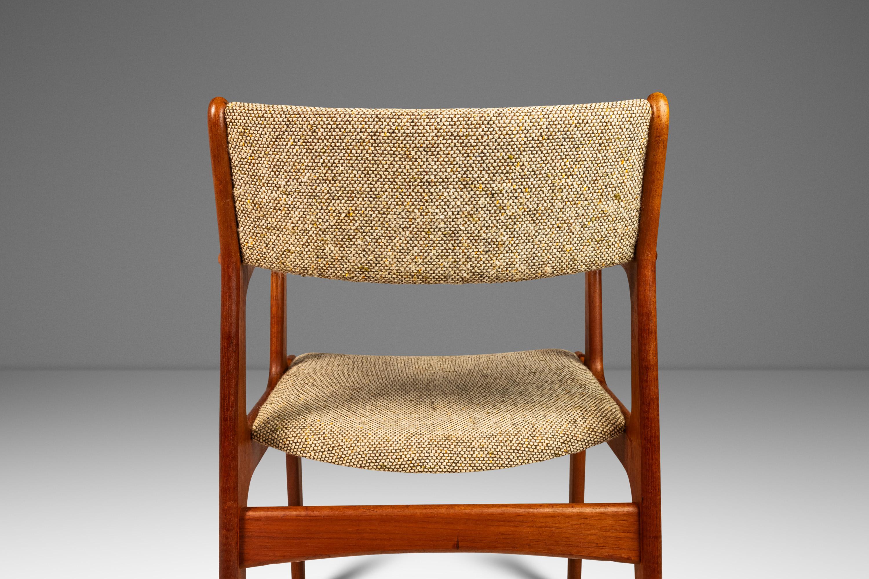 Danish Mid-Century Arm Chair in Solid Teak & Original Fabric by D-Scan, c. 1970s For Sale 6