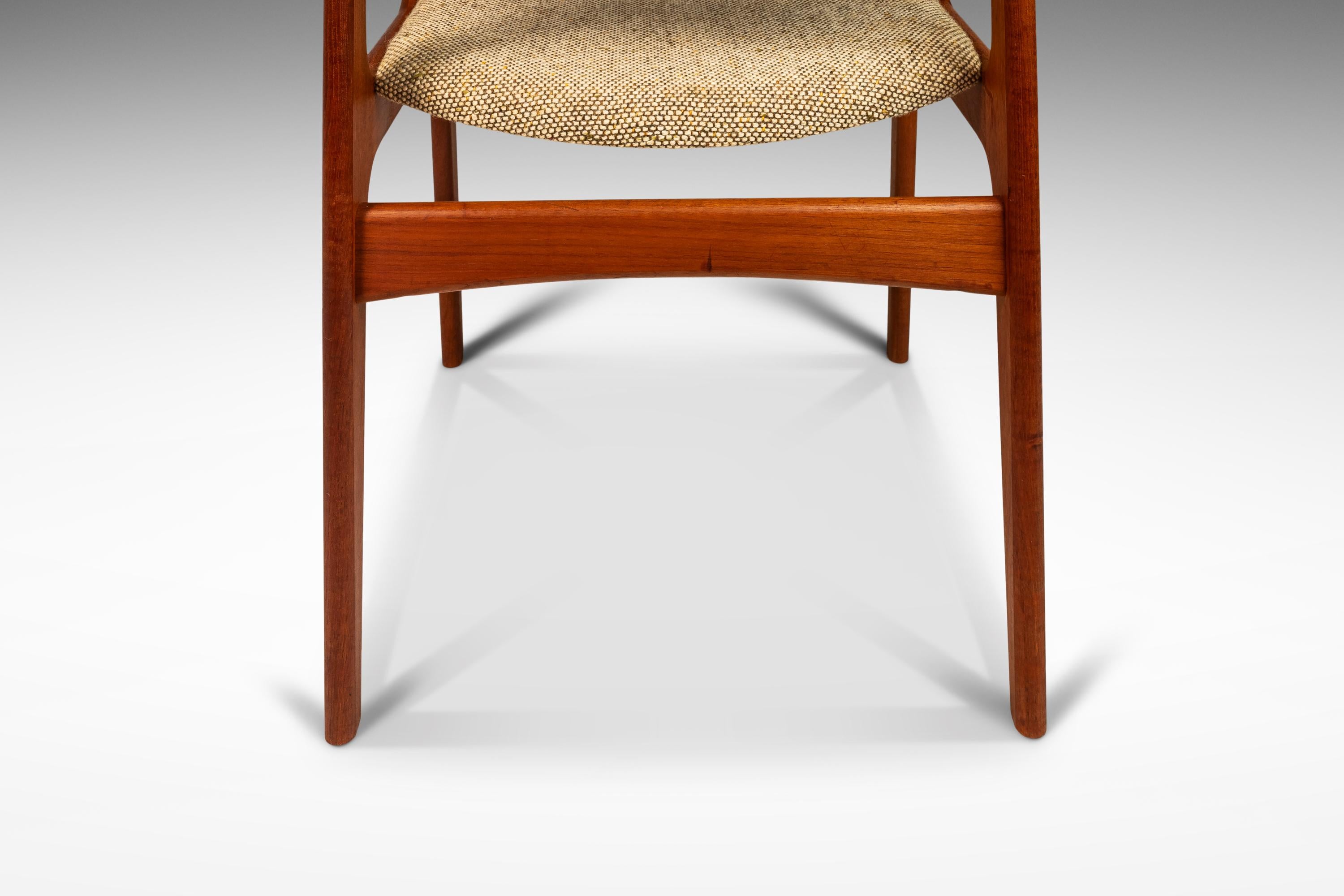 Danish Mid-Century Arm Chair in Solid Teak & Original Fabric by D-Scan, c. 1970s For Sale 7