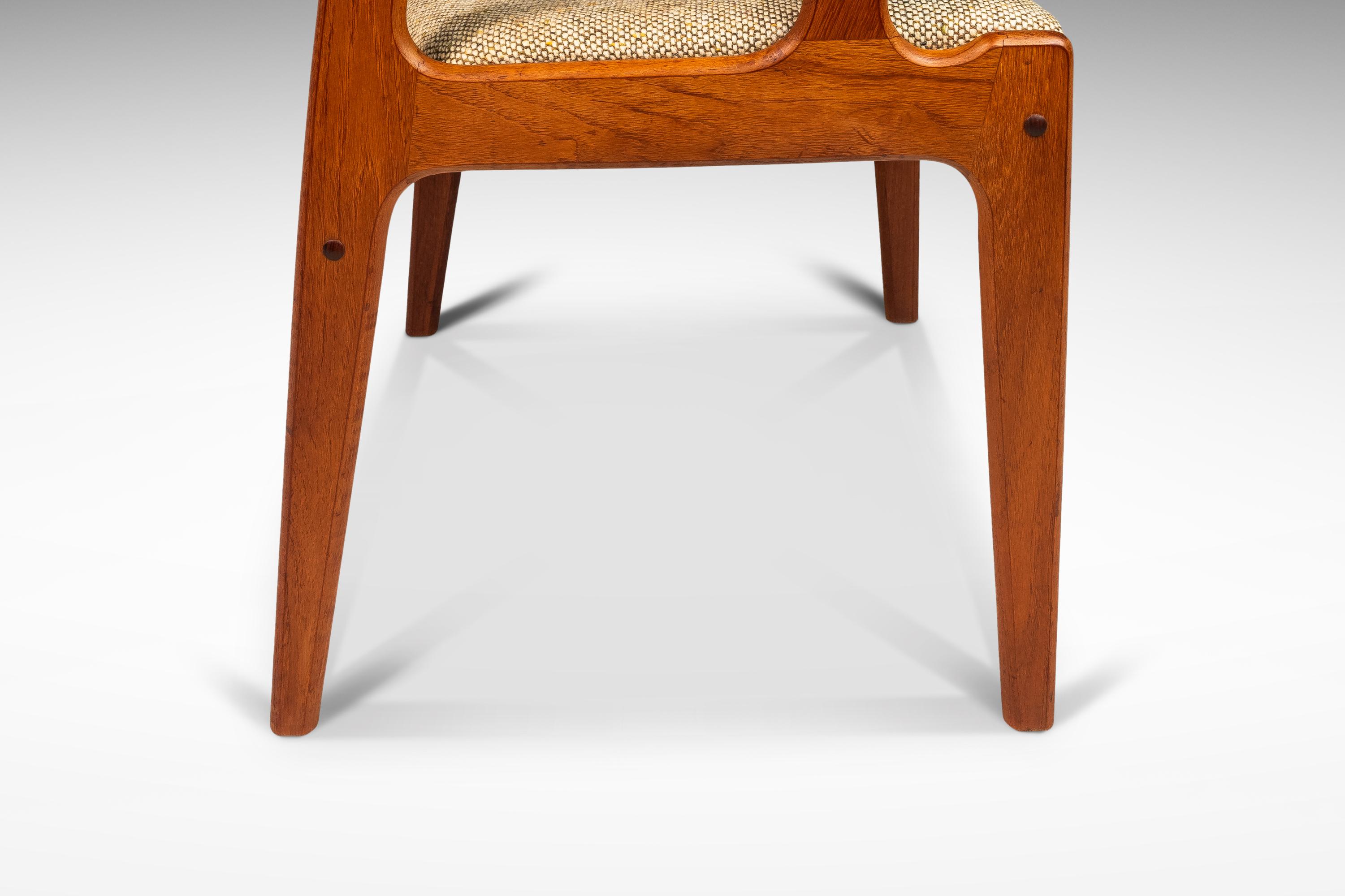 Danish Mid-Century Arm Chair in Solid Teak & Original Fabric by D-Scan, c. 1970s For Sale 9