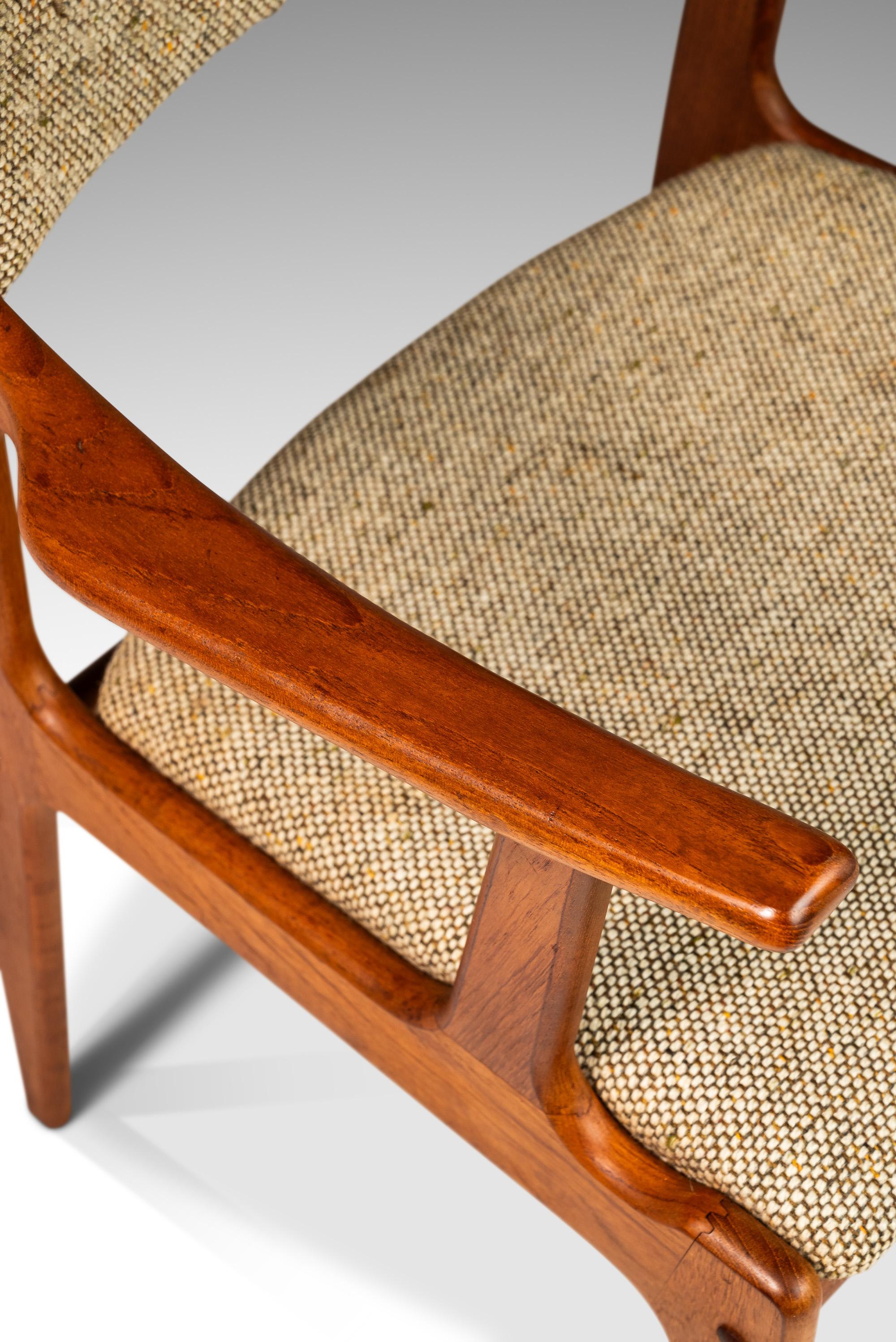 Danish Mid-Century Arm Chair in Solid Teak & Original Fabric by D-Scan, c. 1970s For Sale 1