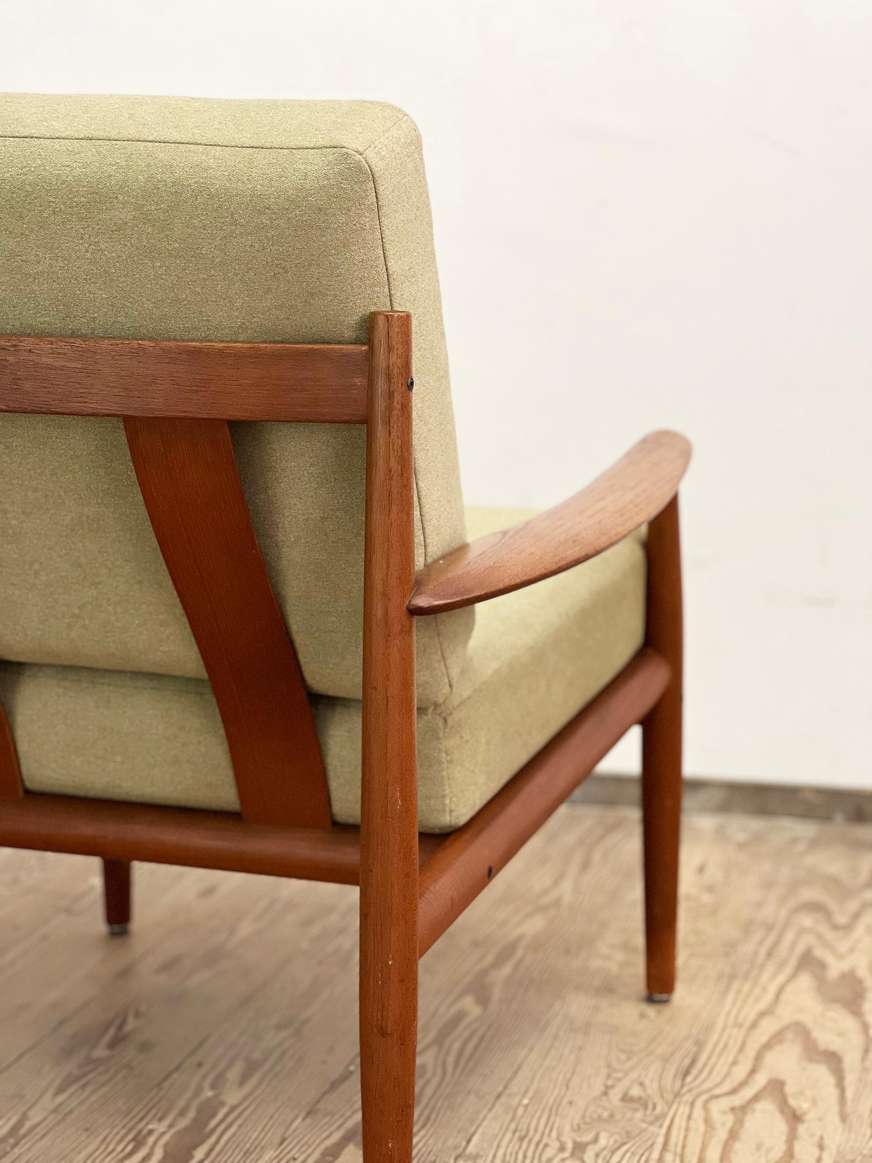 Dänischer Sessel aus der Mitte des Jahrhunderts, Sessel aus Teakholz von Grete Jalk, France & Søn, 1950er Jahre (Mitte des 20. Jahrhunderts) im Angebot