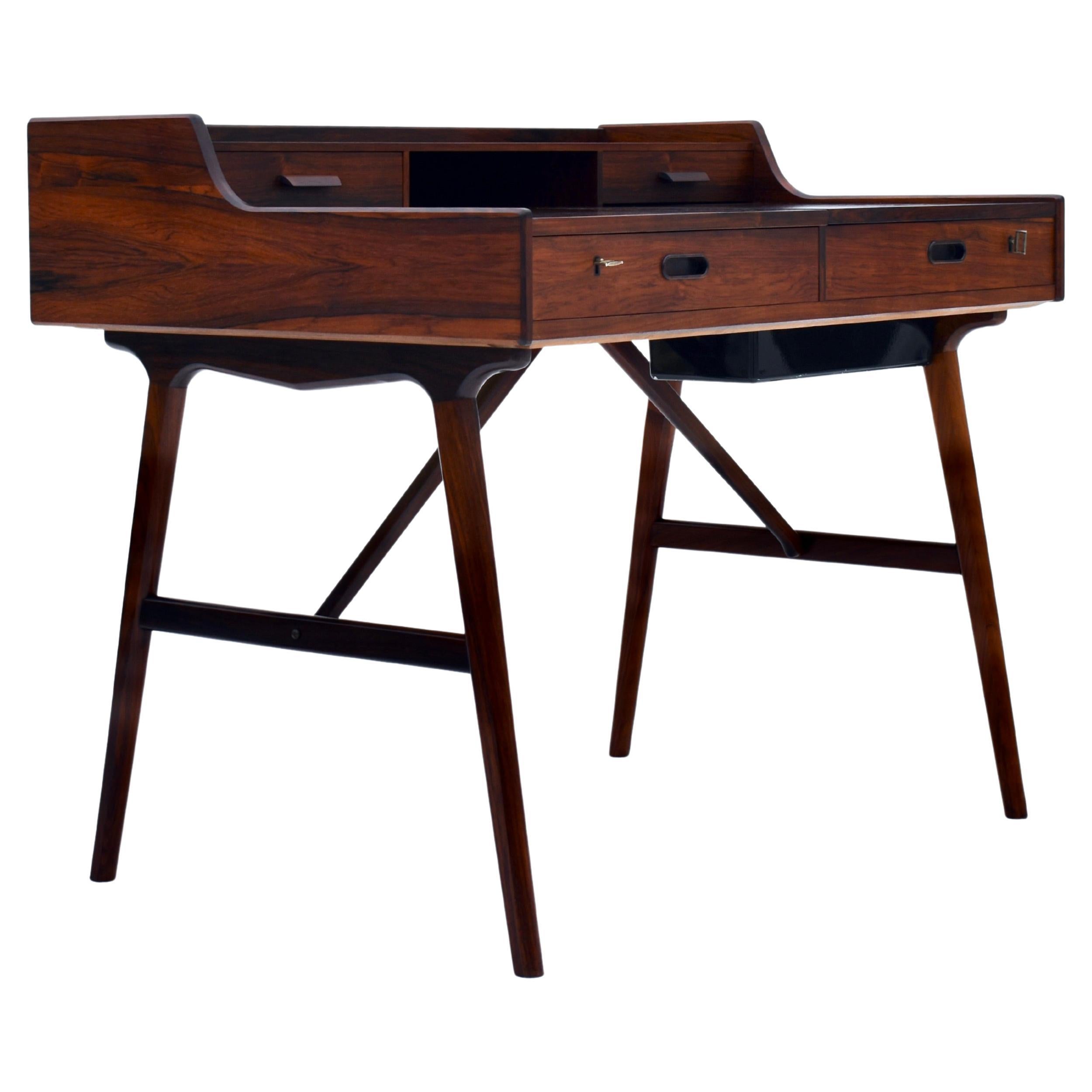 Danish Midcentury Arne Wahl Iversen Rosewood Model 65 Desk/Vanity Dresser