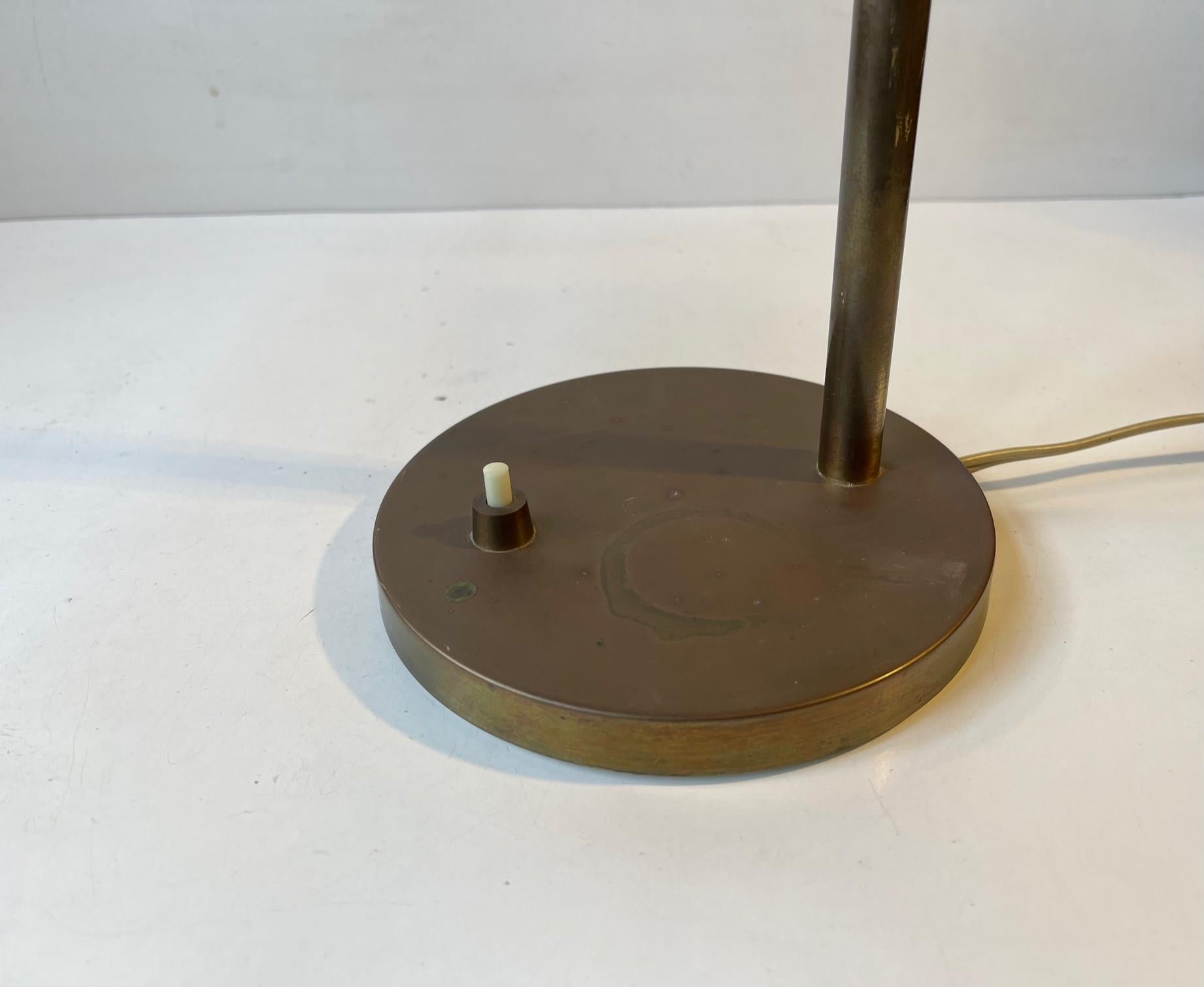 Danish Mid-Century Bankers Desk Lamp in Brass by E. S. Horn, 1950s 2
