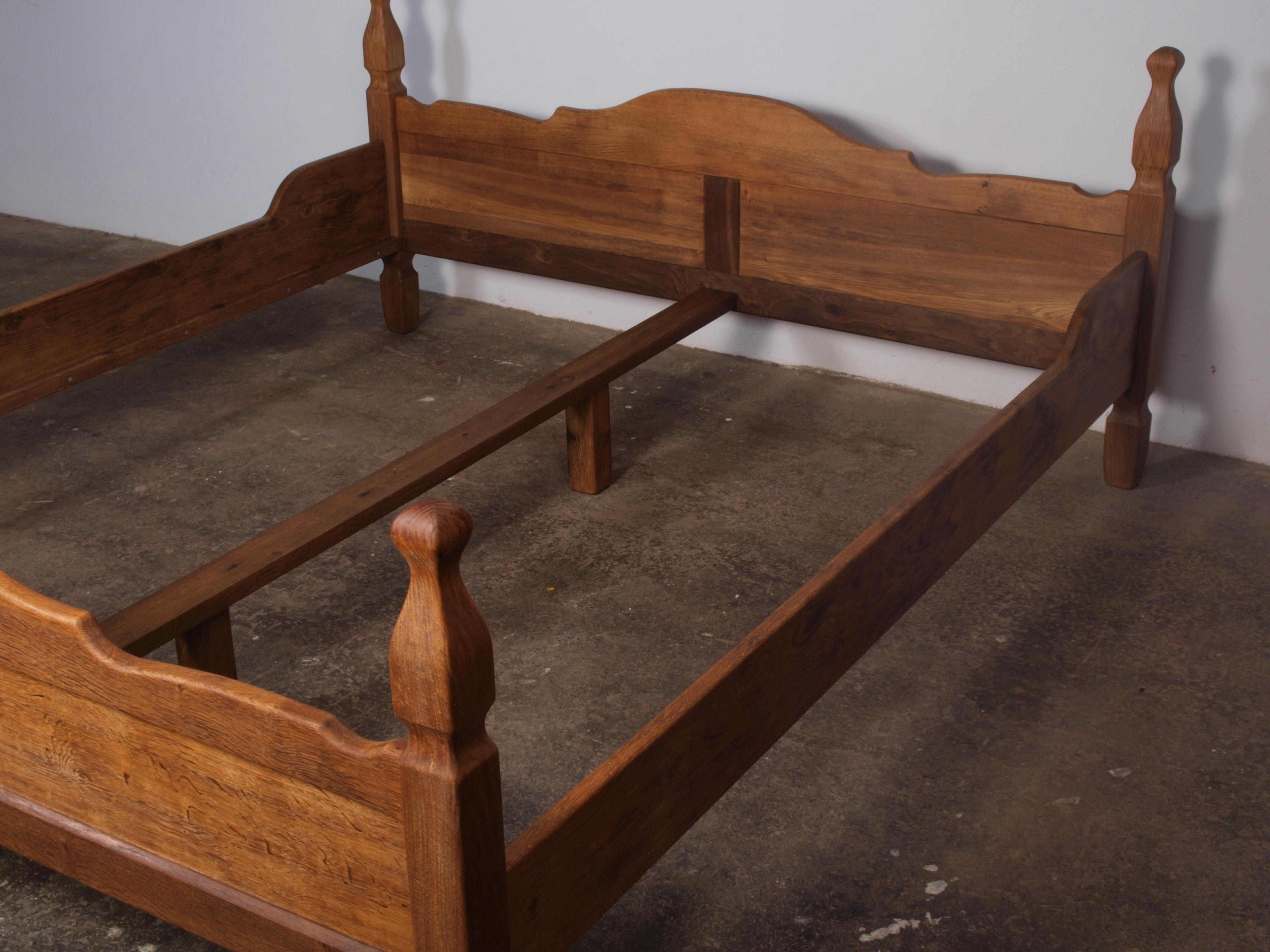 Danish Mid-Century Bed/Bedframe in Solid Oak in style of Henning Kjærnulf For Sale 9