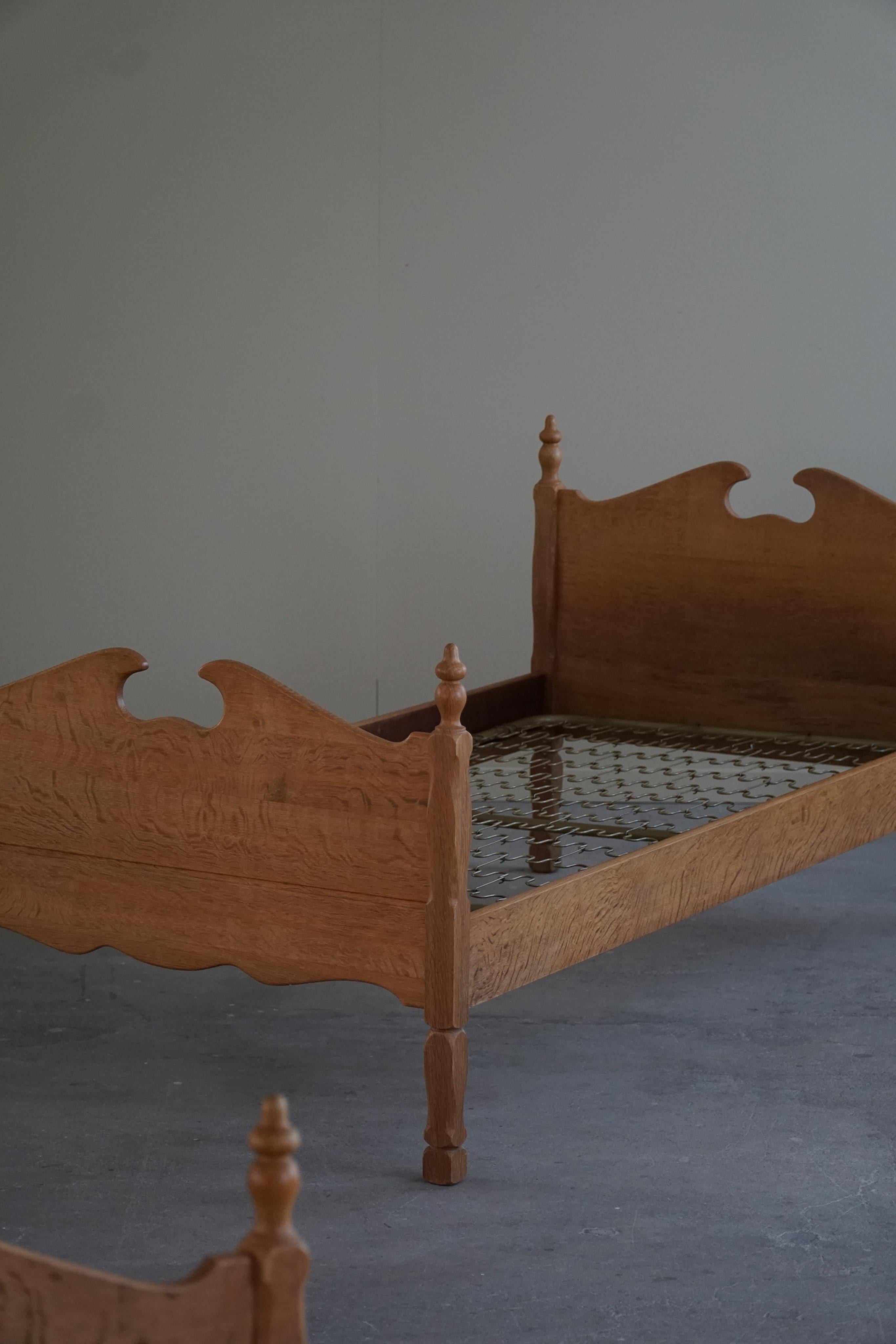Danish Midcentury Bed in Oak, Made by Thrane & Son, 1960s 2